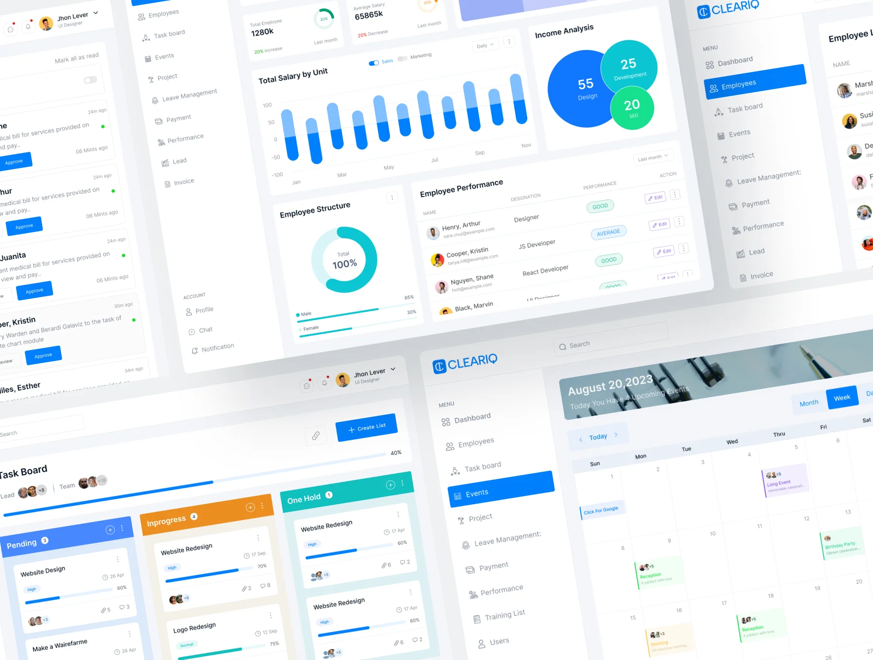 CLEARIQ - HR Management Dashboard UI KIT 3