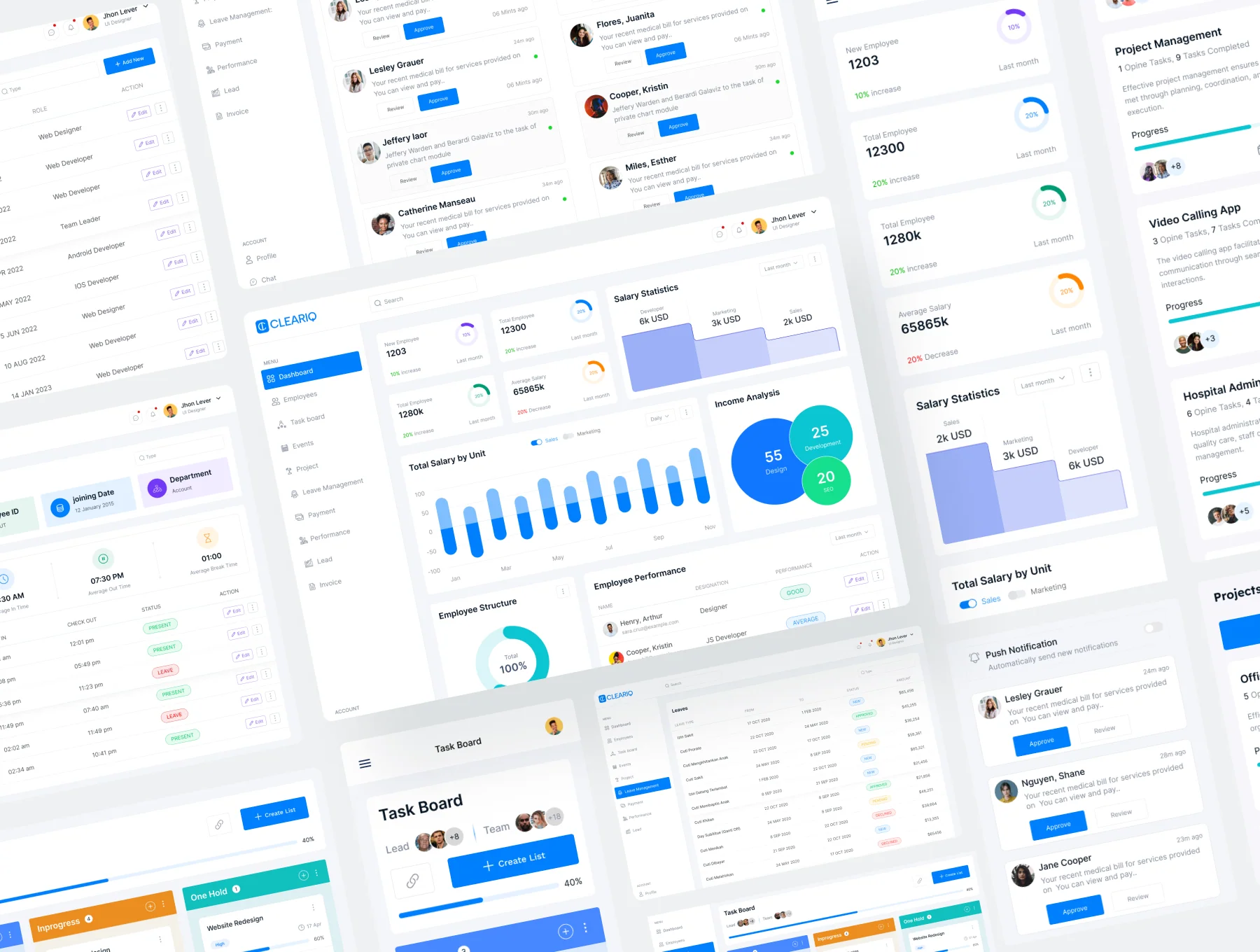 CLEARIQ - HR Management Dashboard UI KIT 6