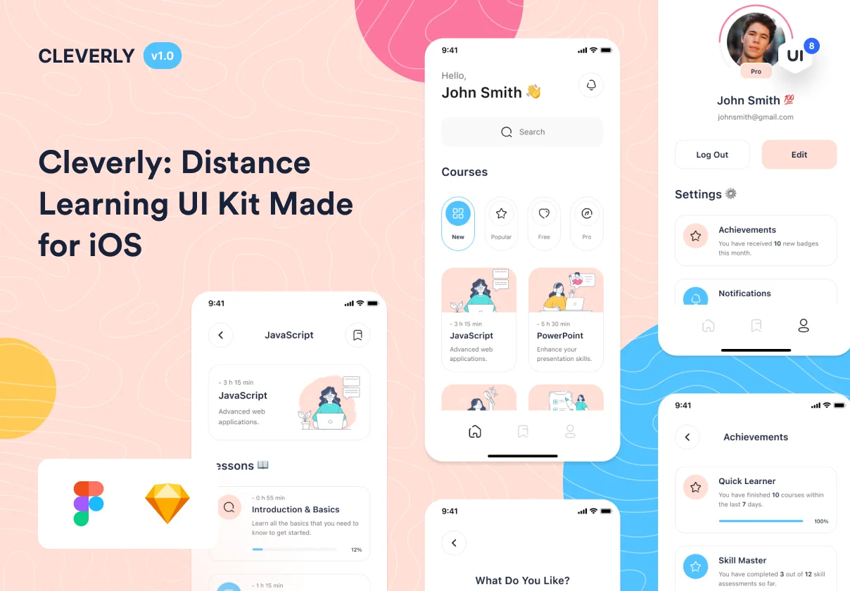 Cleverly: Distance Learning UI Kit