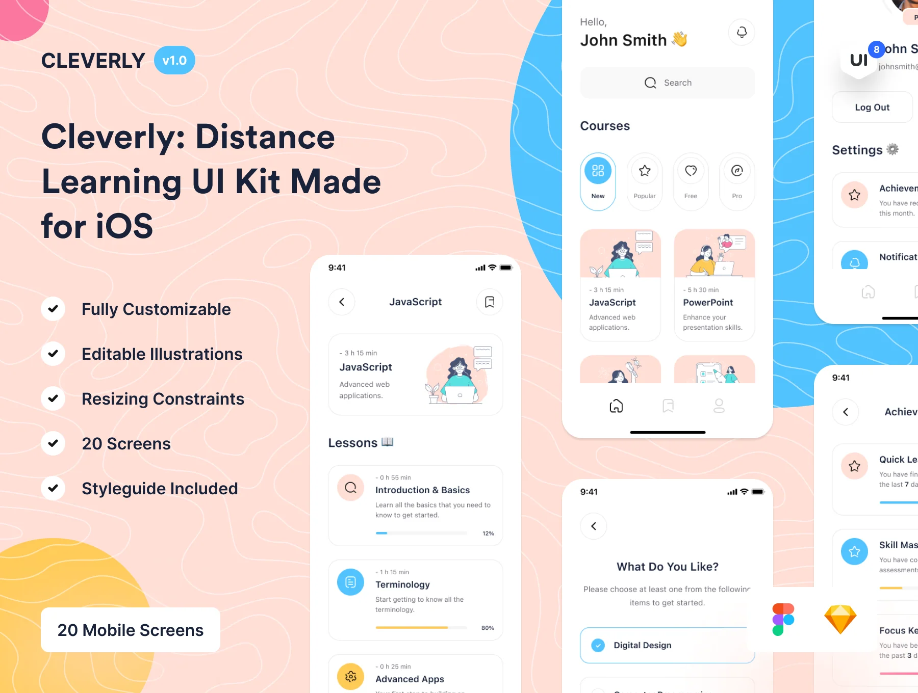 Cleverly: Distance Learning UI Kit