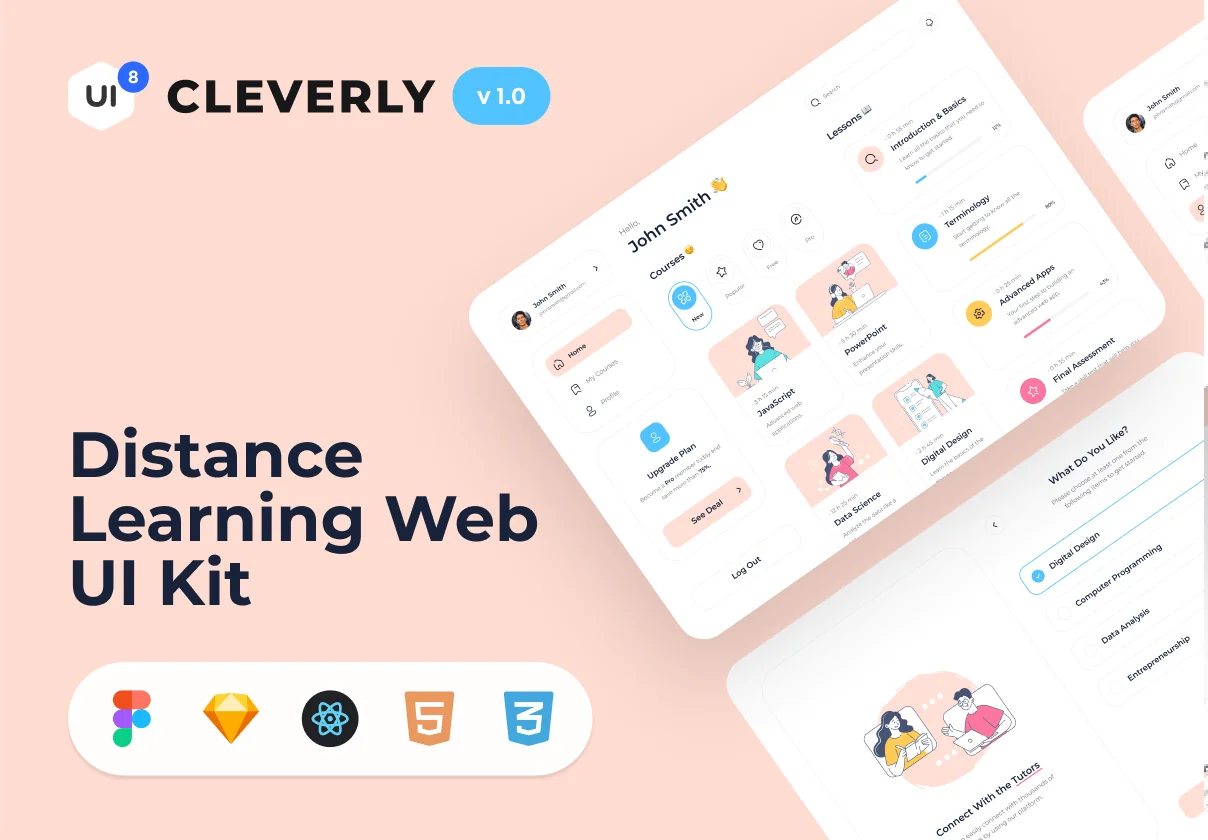 Cleverly: Distance Learning Web UI Kit