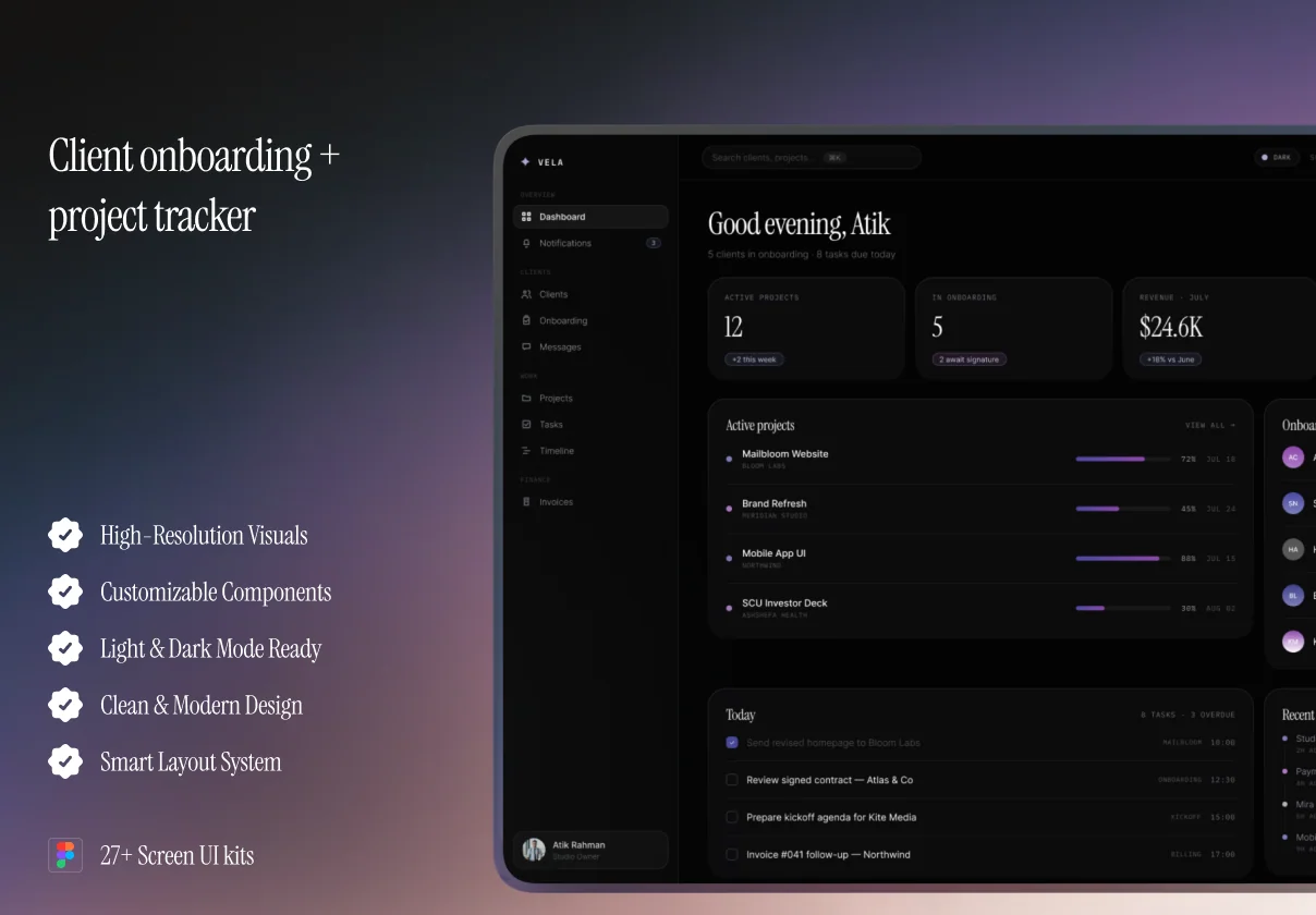 Client onboarding  project tracker