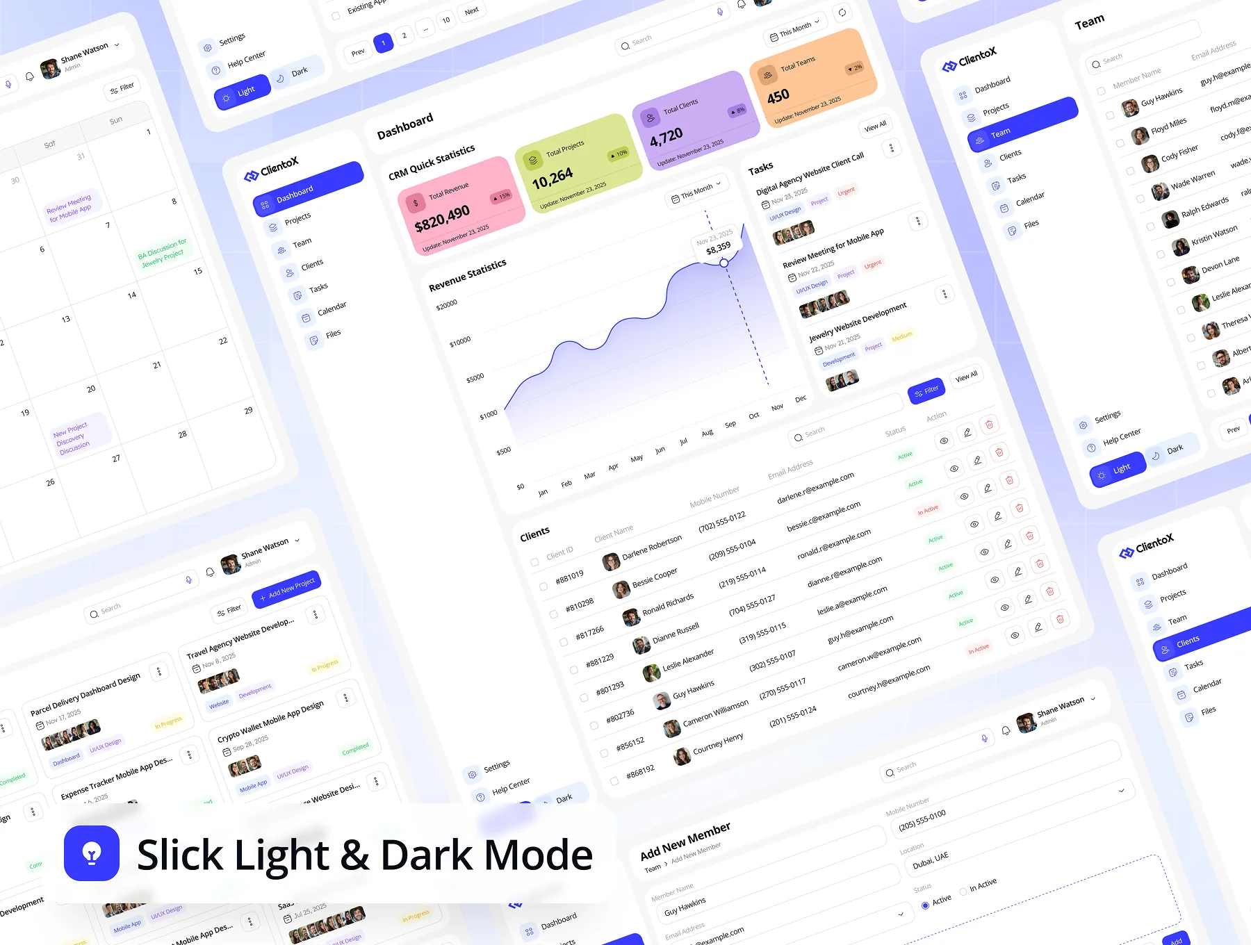 ClientoX - CRM Dashboard Admin UI Kit 3
