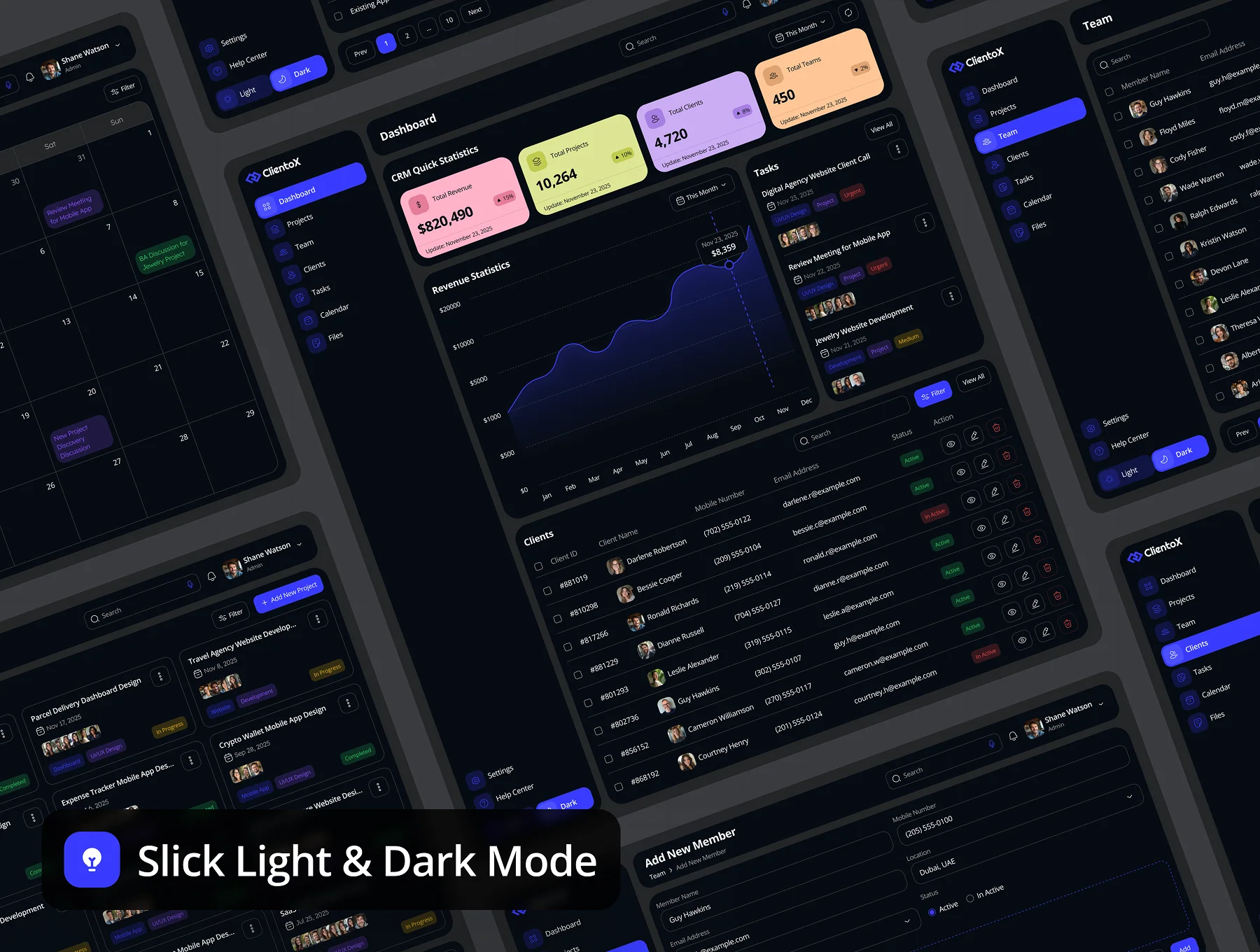 ClientoX - CRM Dashboard Admin UI Kit 4