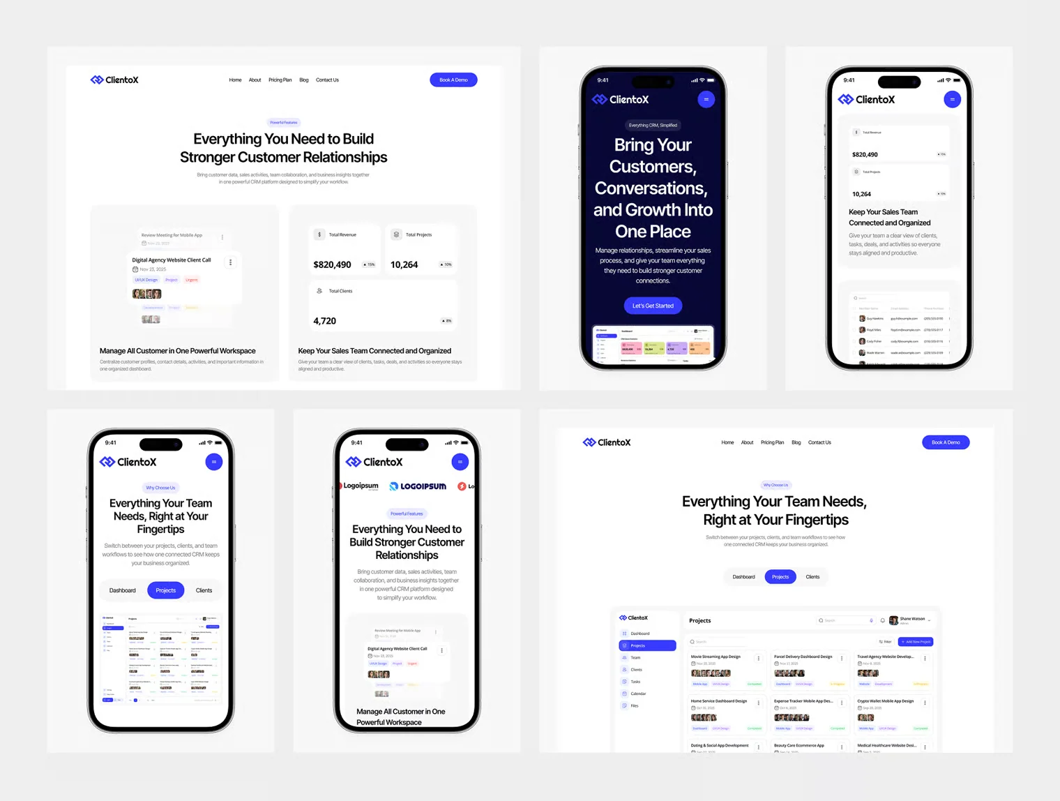 ClientoX - SaaS CRM Website UI Kit 3