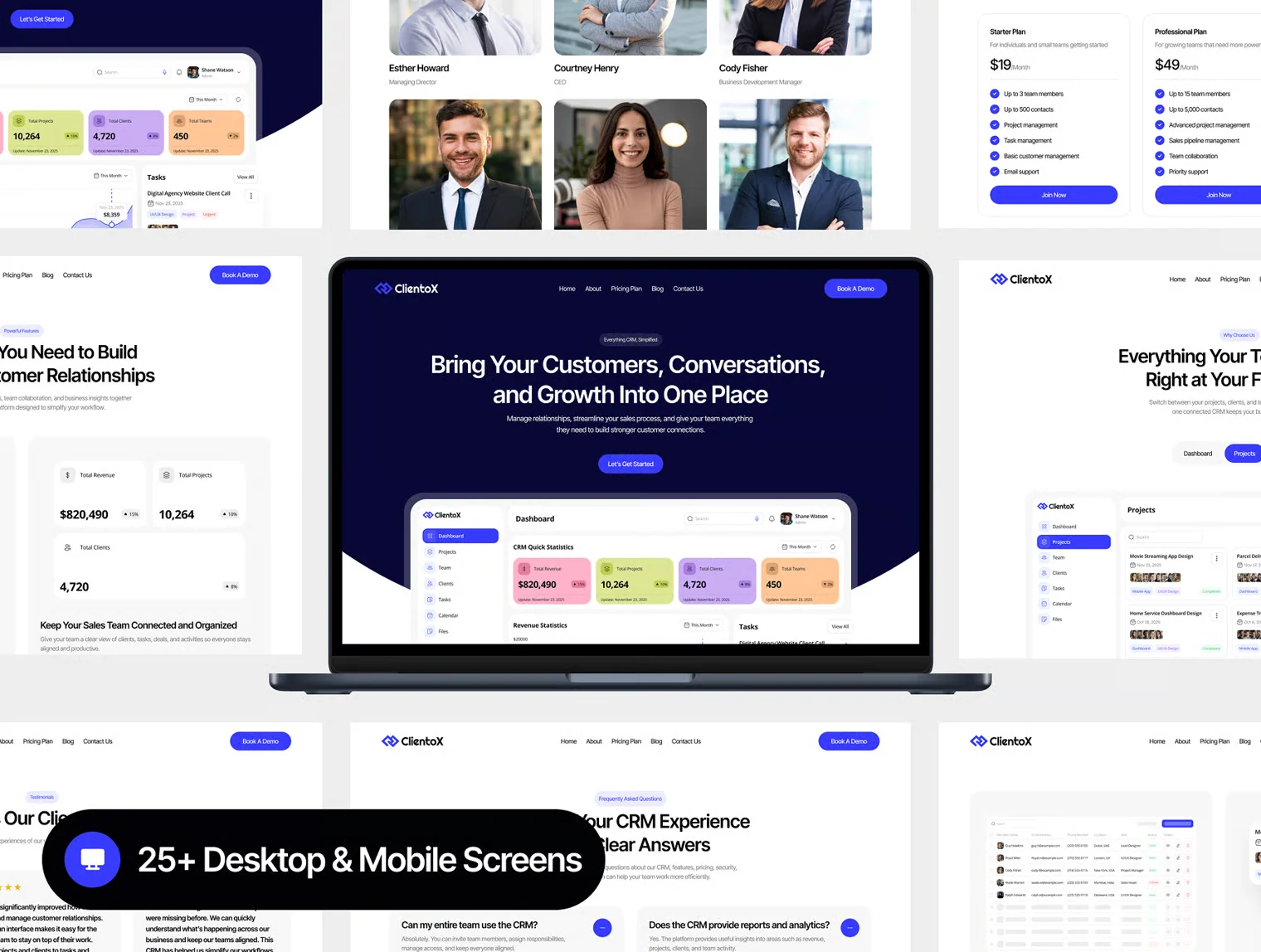 ClientoX - SaaS CRM Website UI Kit 4