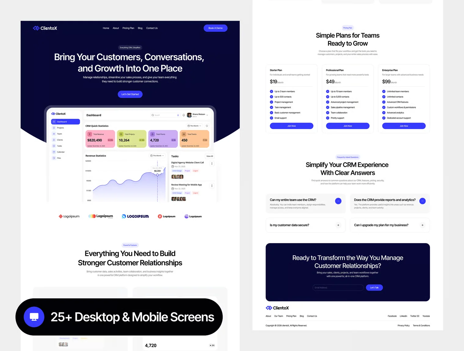 ClientoX - SaaS CRM Website UI Kit 5