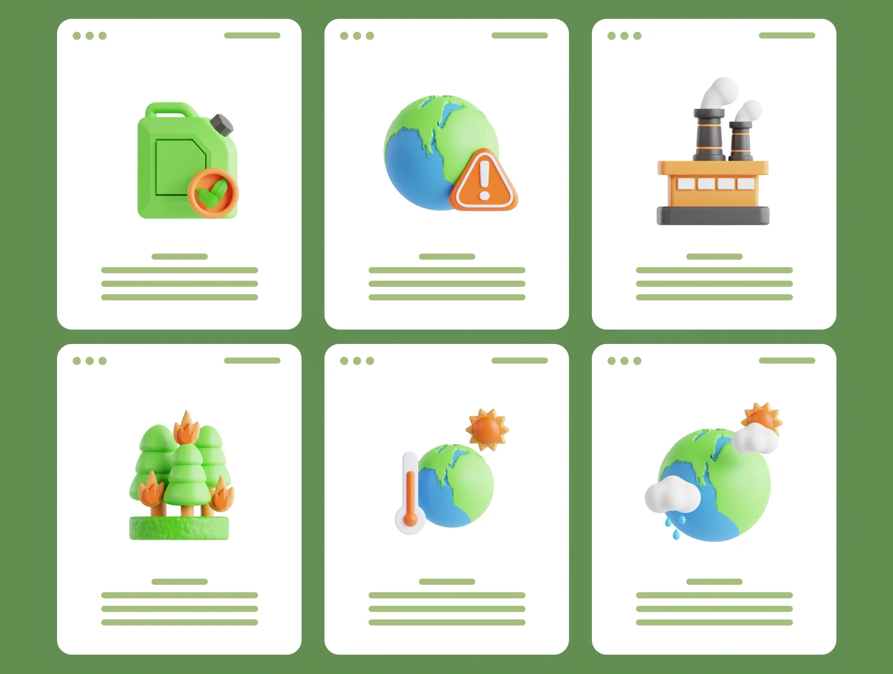 Climate Change 3D Icon Set 5