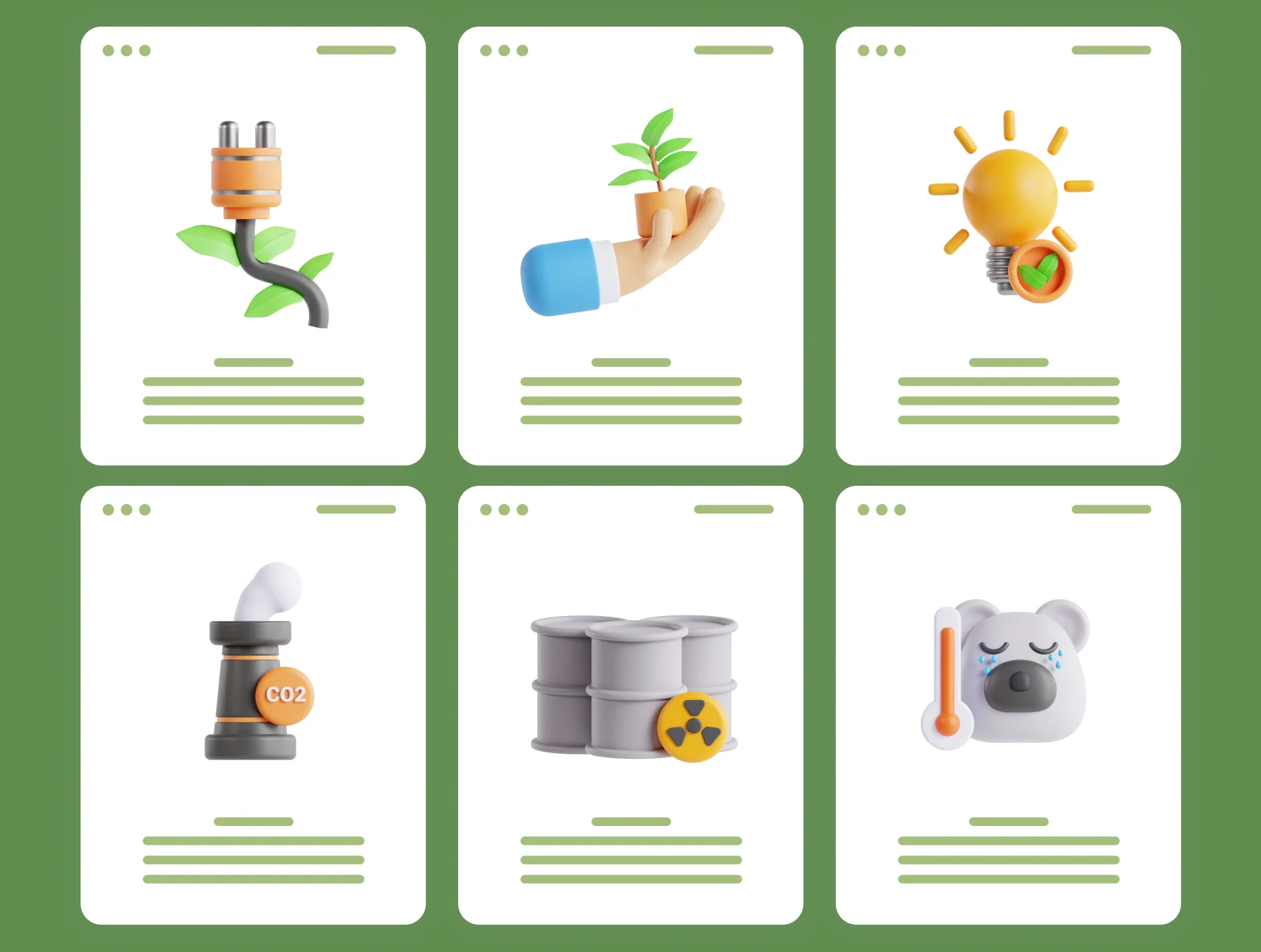 Climate Change 3D Icon Set 6