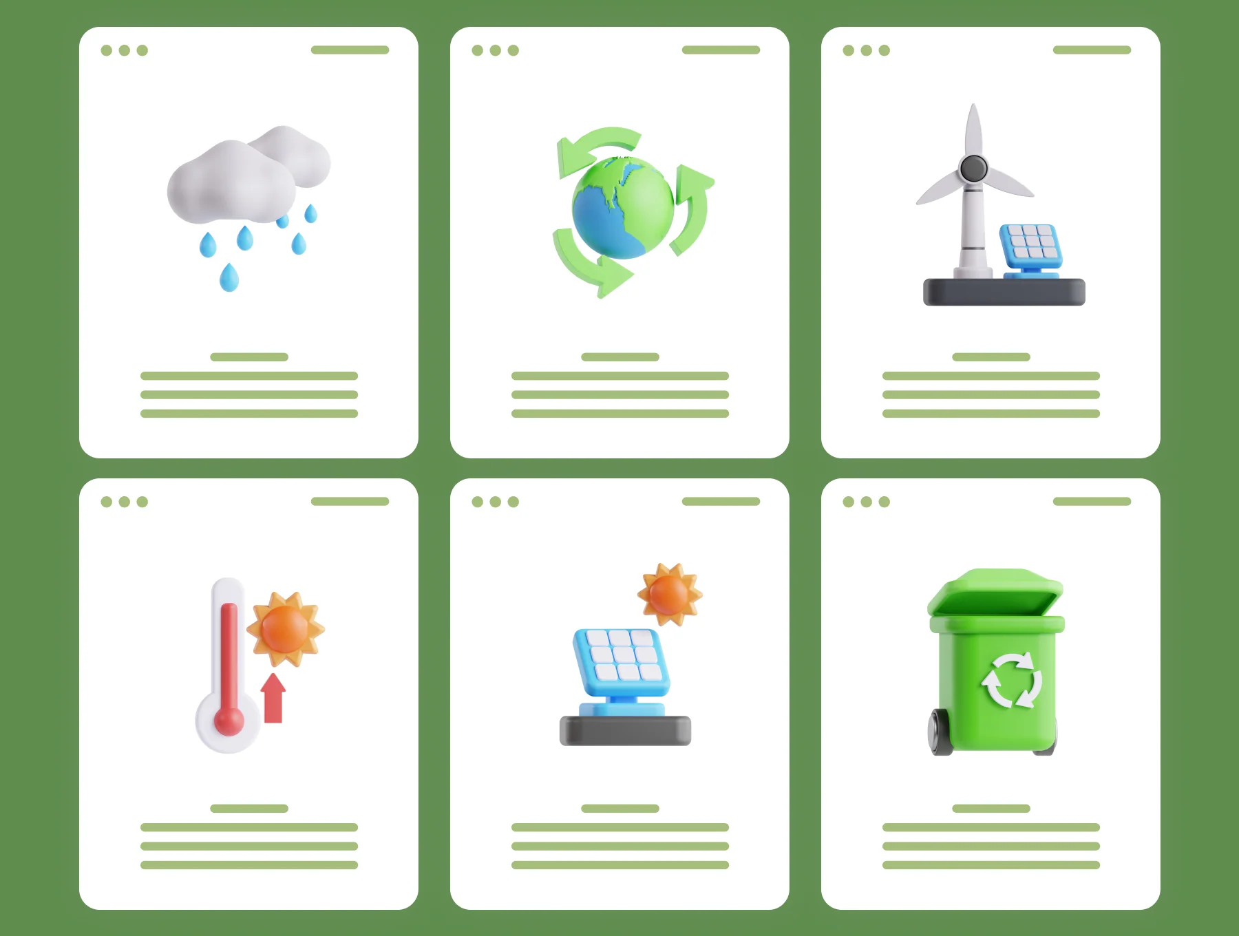 Climate Change 3D Icon Set 7