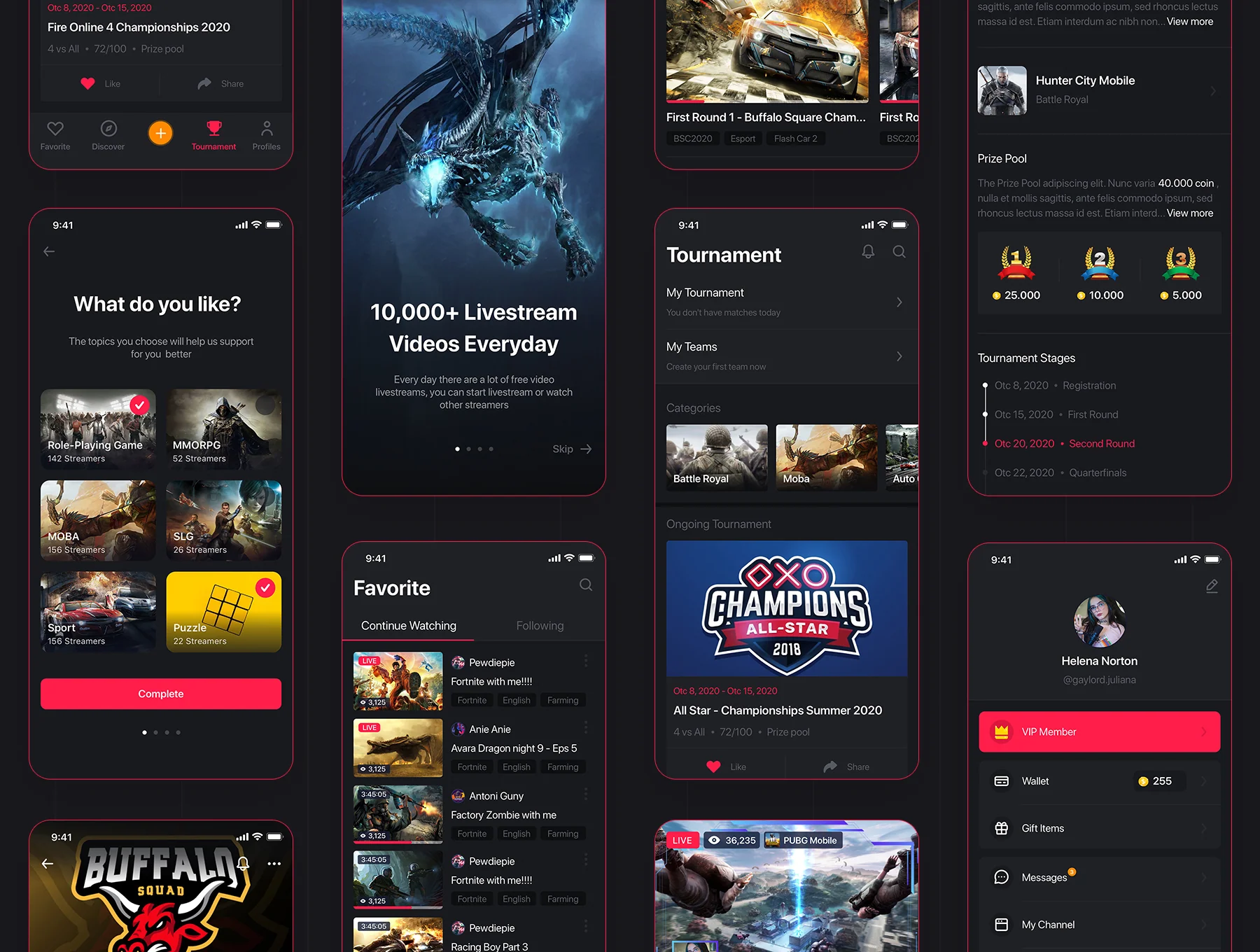 Climax - Live Game Streaming UI Kit 8