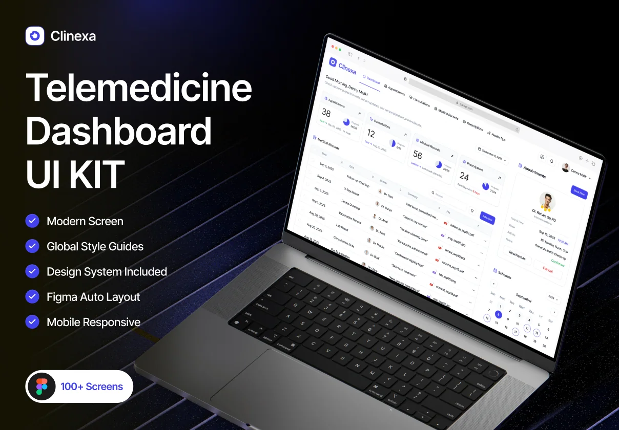 Clinexa – Telemedicine Dashboard UI Kit