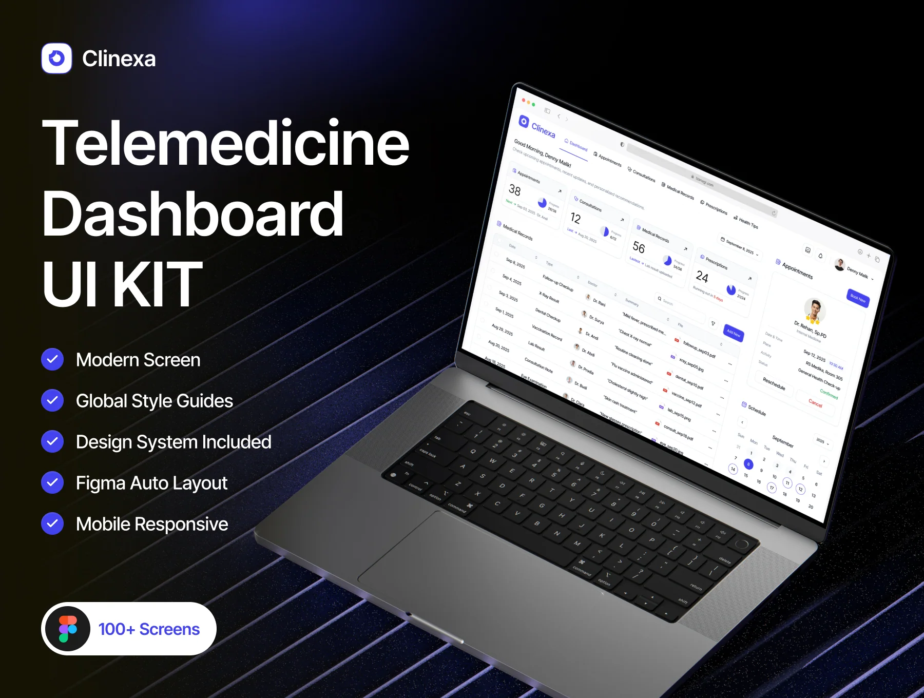 Clinexa – Telemedicine Dashboard UI Kit