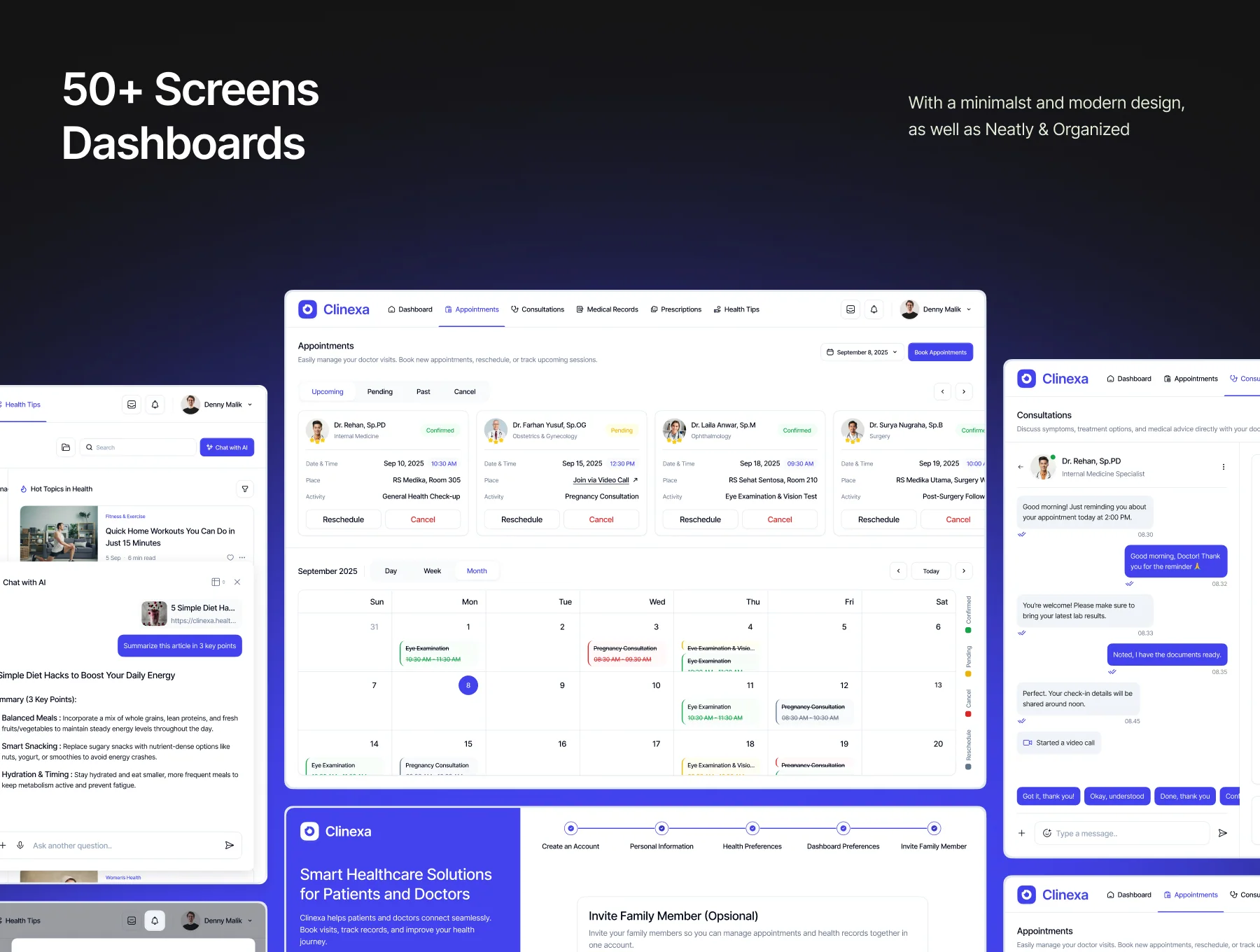 Clinexa – Telemedicine Dashboard UI Kit 5