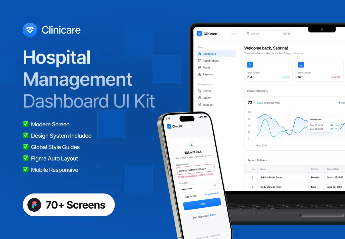 Clinicare - Hospital Management Dashboard UI Kit