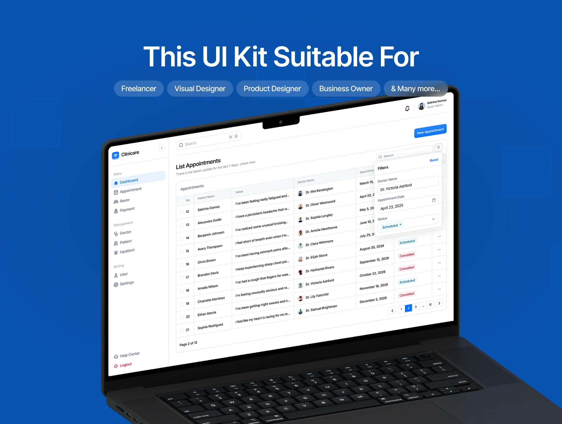Clinicare - Hospital Management Dashboard UI Kit 7