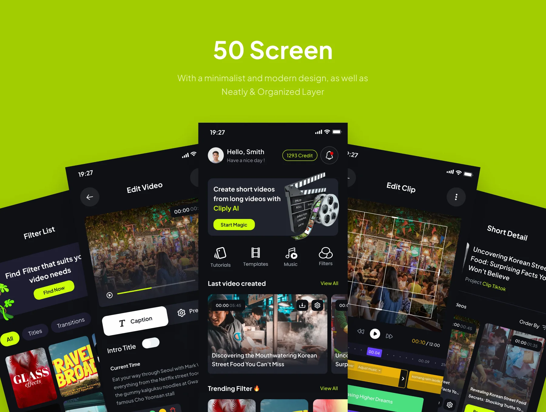 Cliply - AI Sort Video Generator Mobile App UI Kits 4