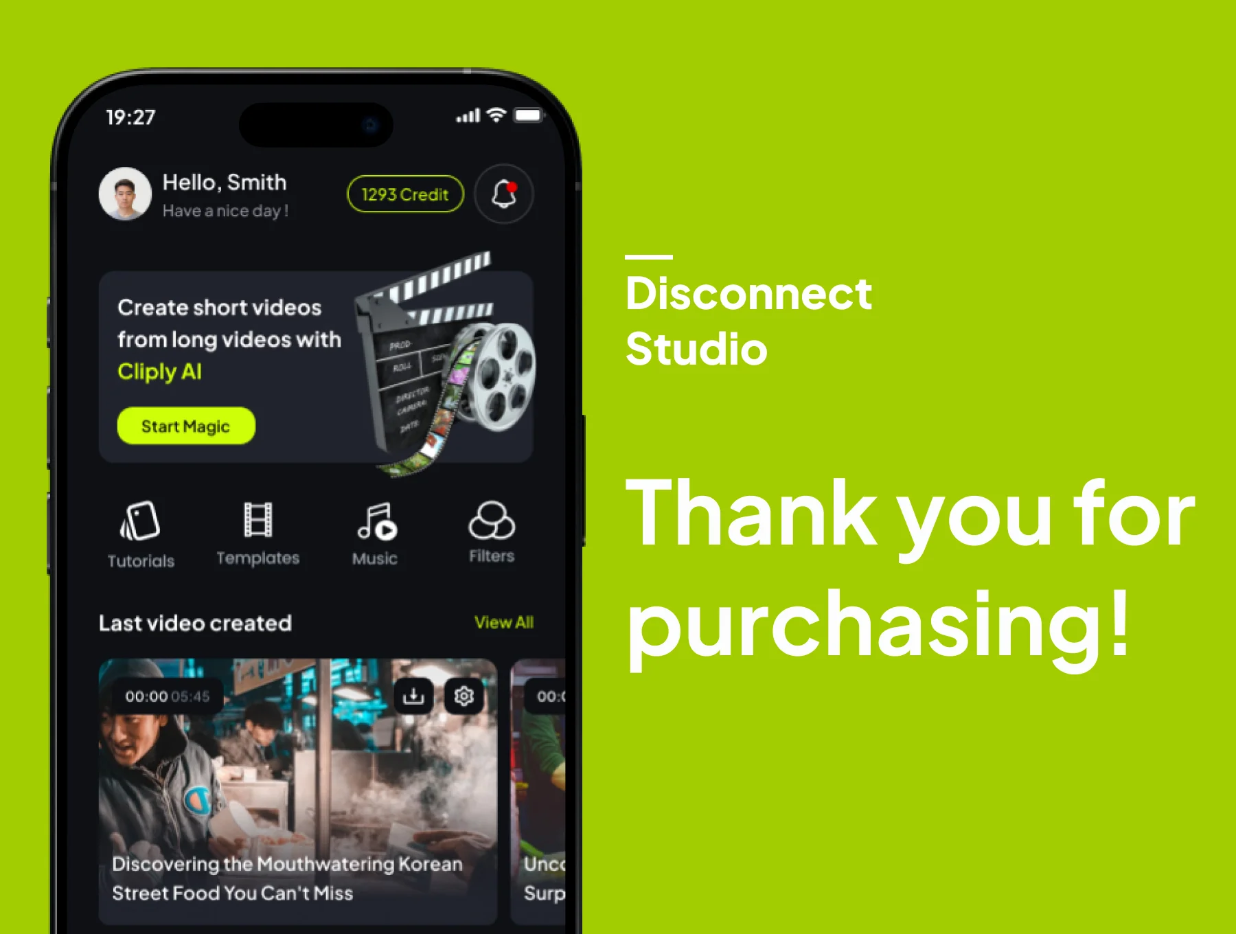 Cliply - AI Sort Video Generator Mobile App UI Kits 6