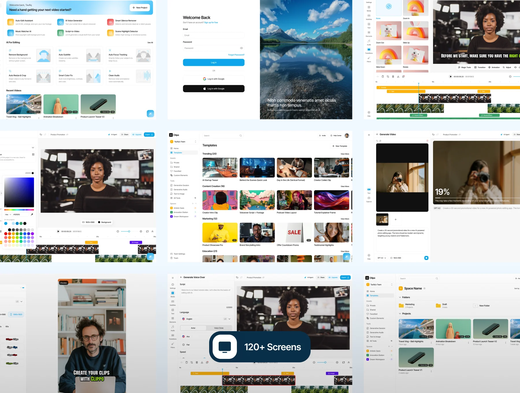 Clipo - AI for Video Editor Web App UI Kit 3