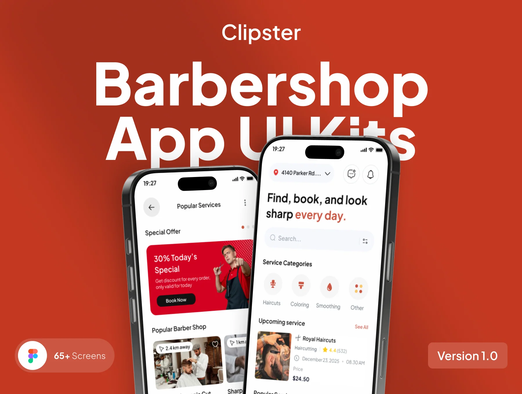 Clipster - Barbershop App UI Kits