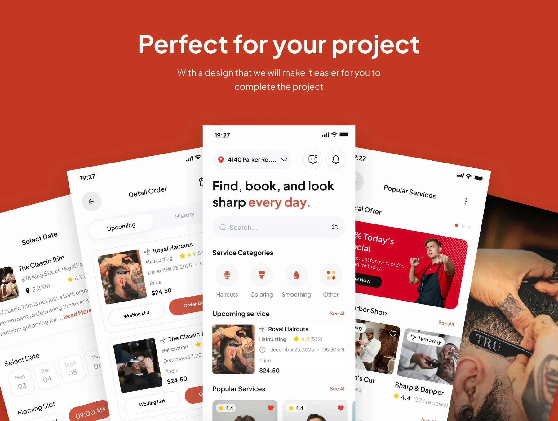 Clipster - Barbershop App UI Kits 4