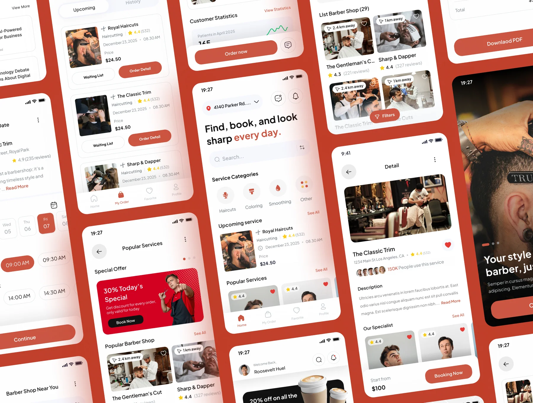 Clipster - Barbershop App UI Kits 5