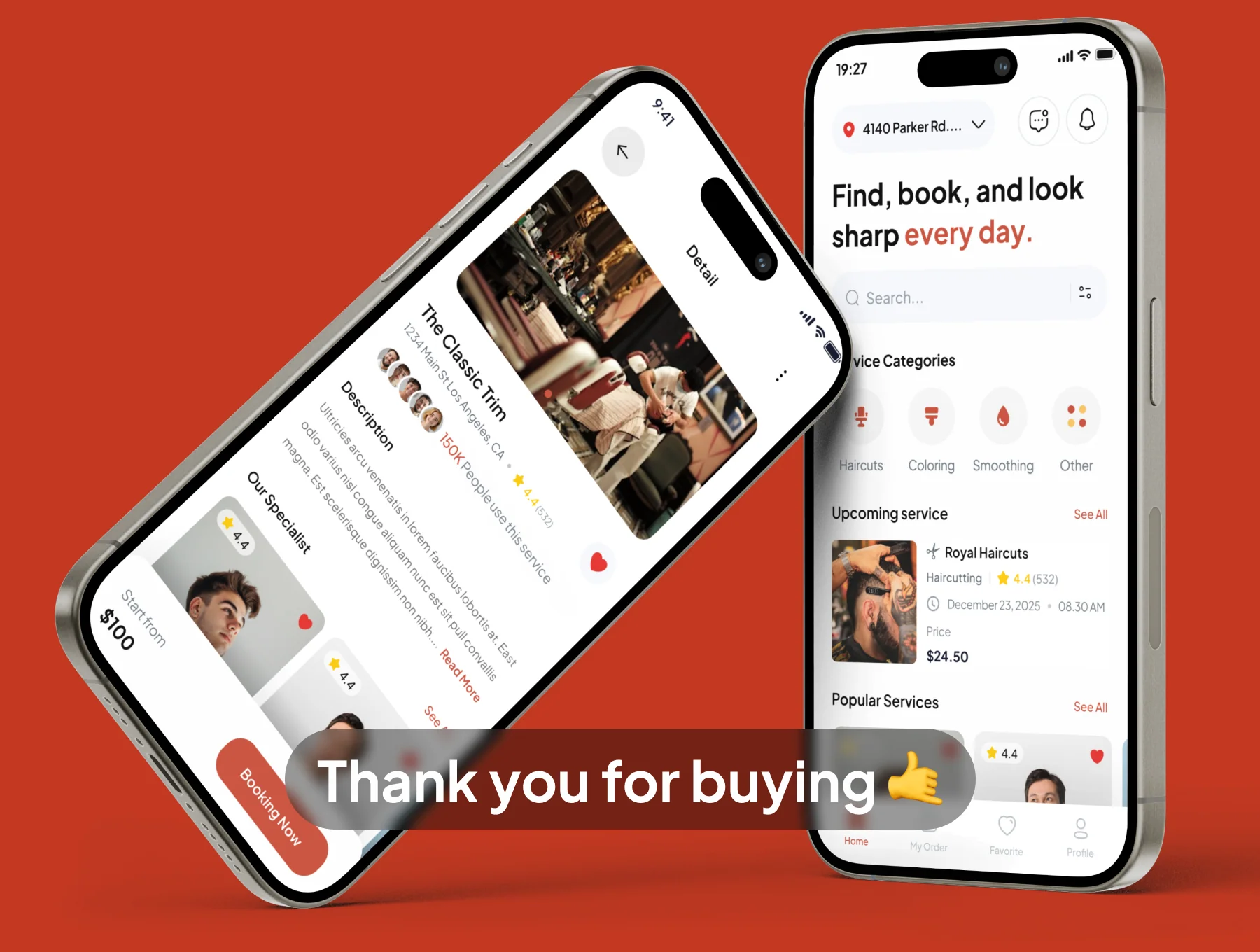 Clipster - Barbershop App UI Kits 6