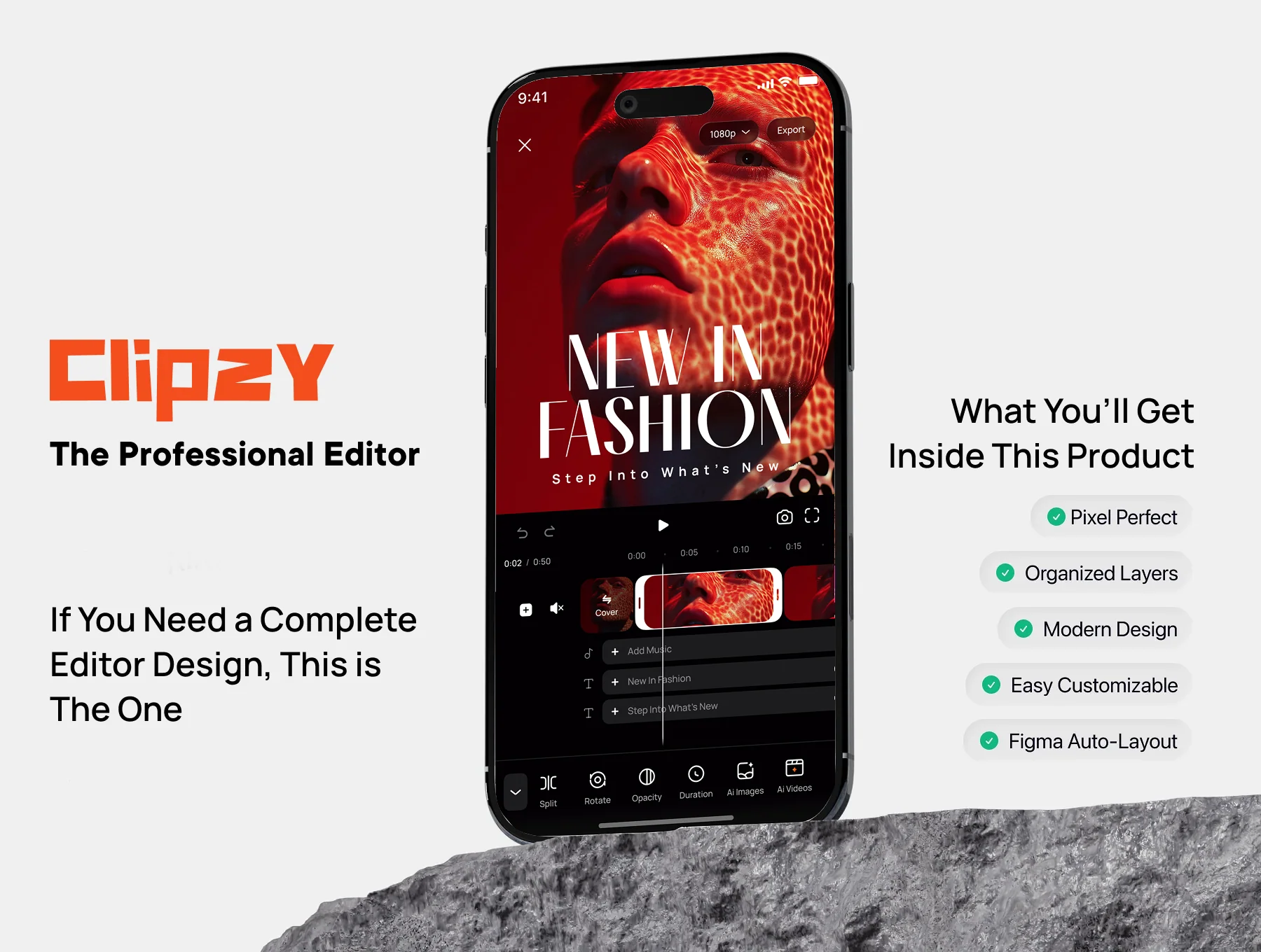 Clipzy - AI Video Editor UI Kit 2