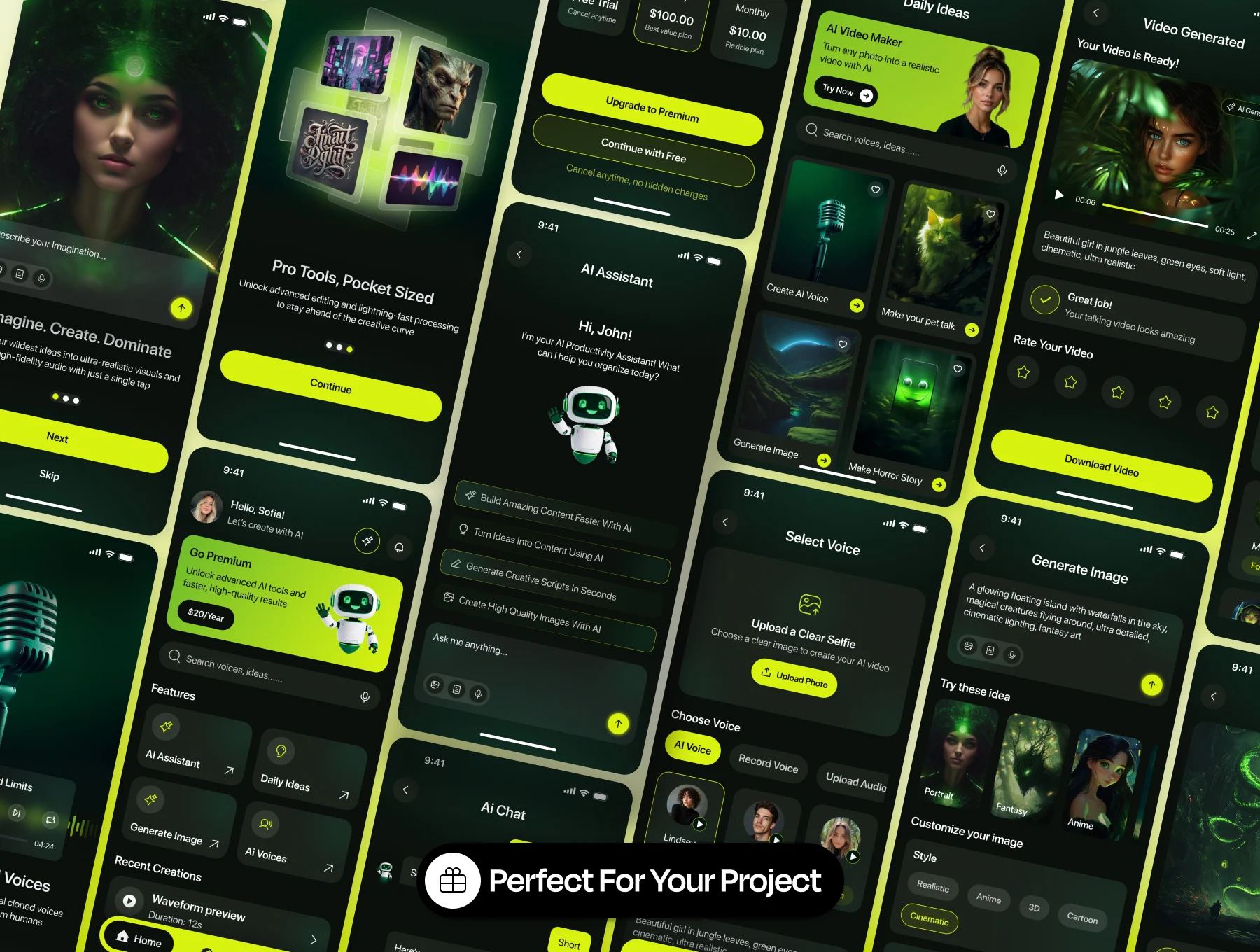 Clony-AI-Voice Face App UI Kit 3