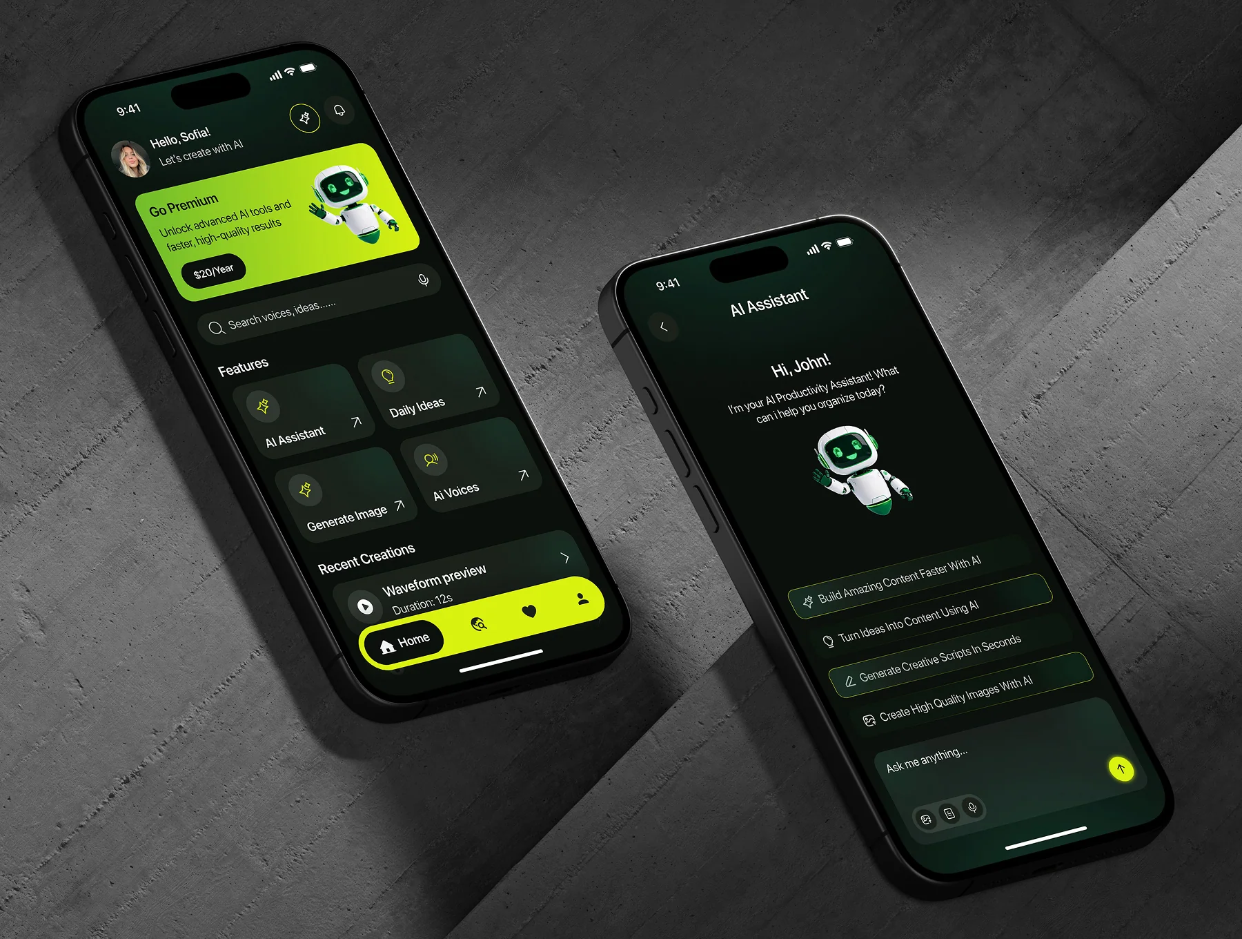 Clony-AI-Voice Face App UI Kit 7
