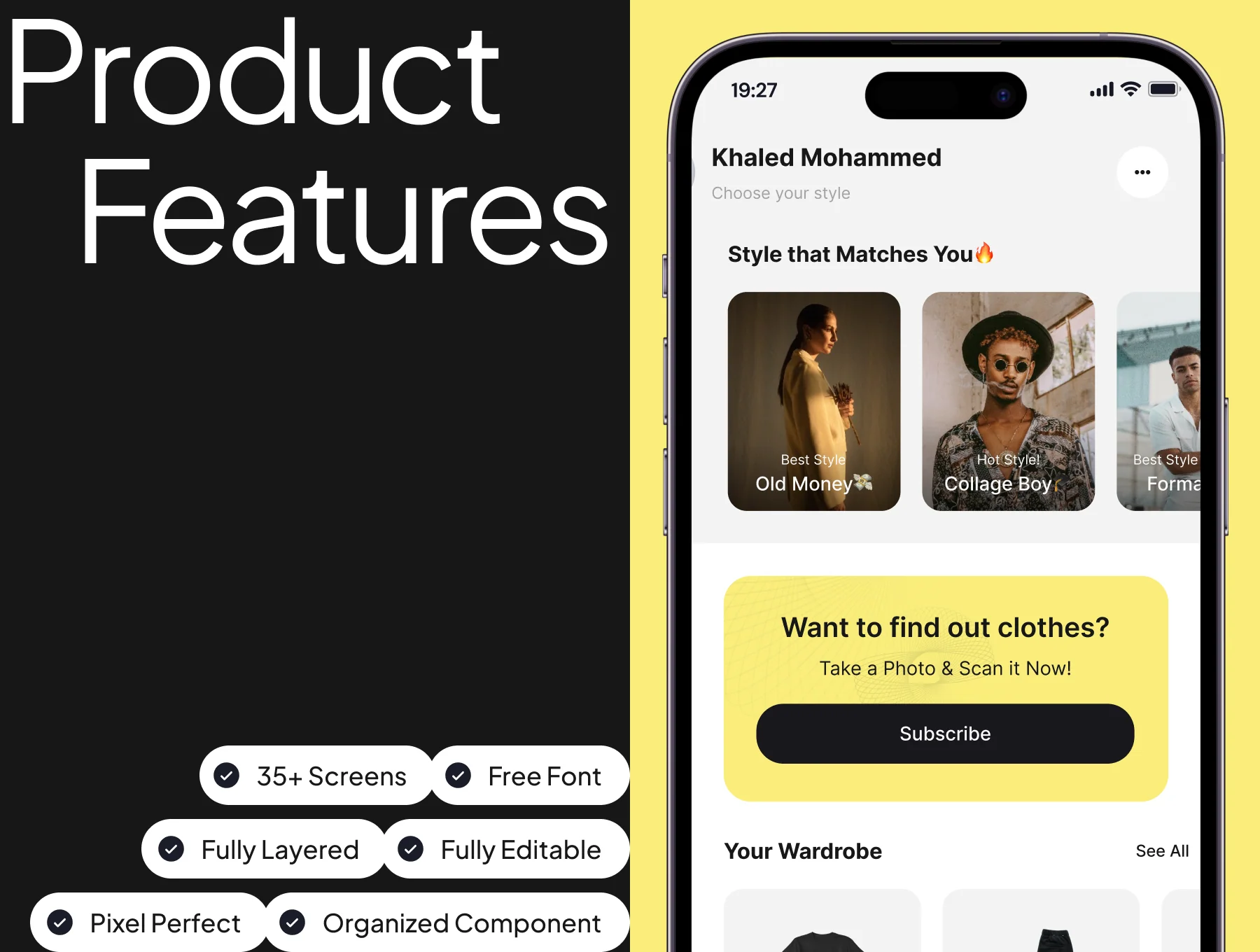 Clothing Pairing App UI Kit
