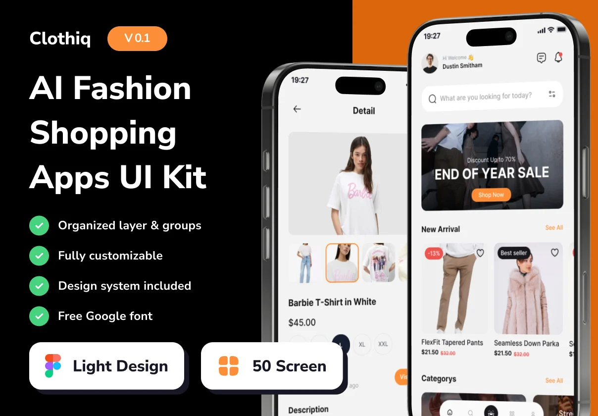 Clothiq - AI Fashion Shopping Mobile App UI Kits