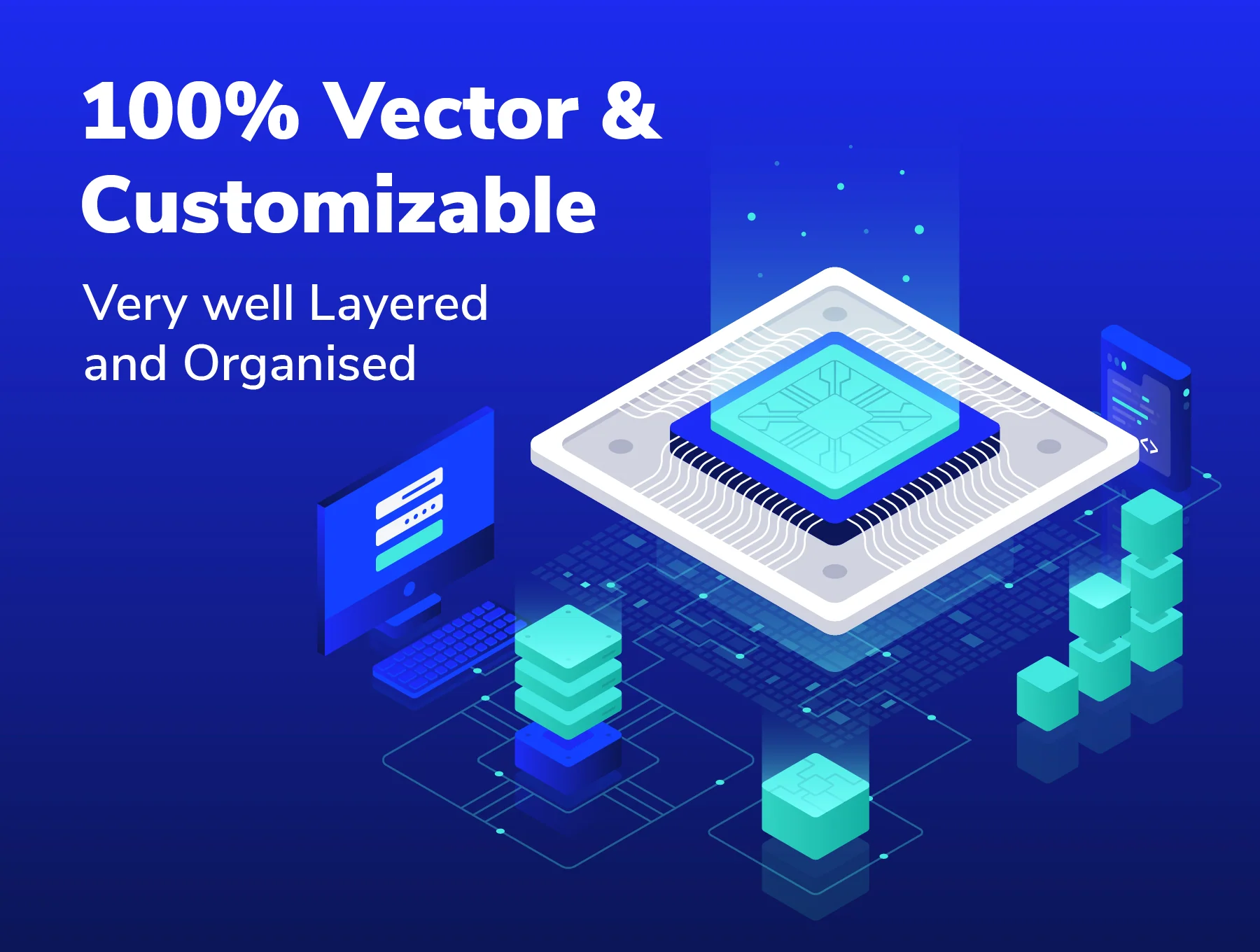Cloud and Hosting Isometric Illustration set 2