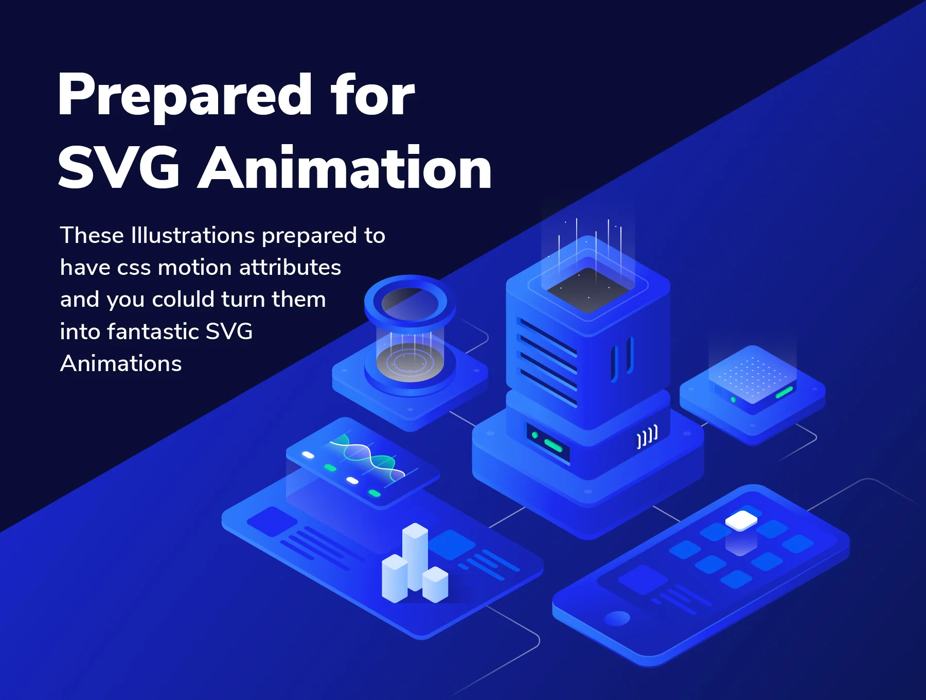 Cloud and Hosting Isometric Illustration set 3