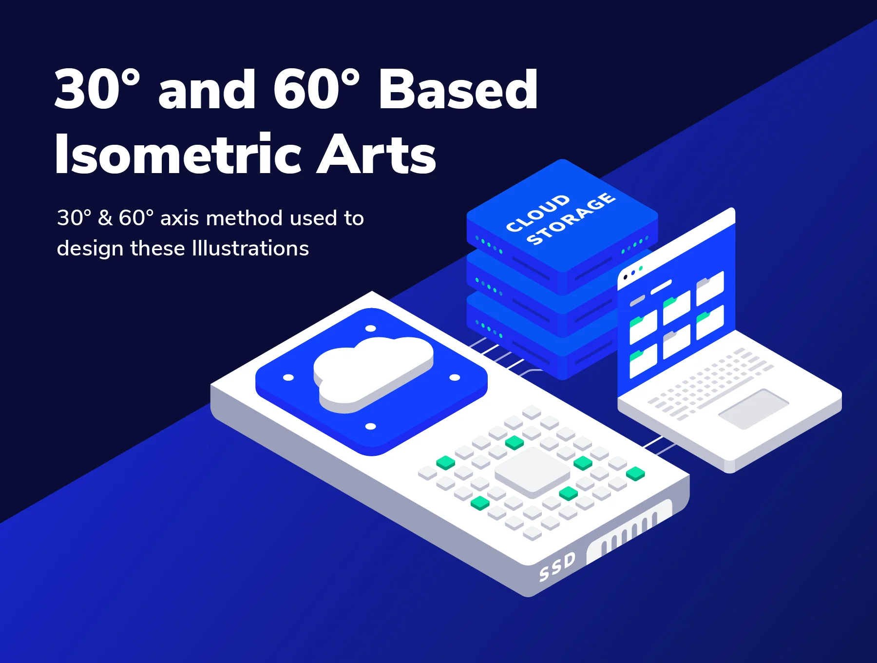 Cloud and Hosting Isometric Illustration set 4