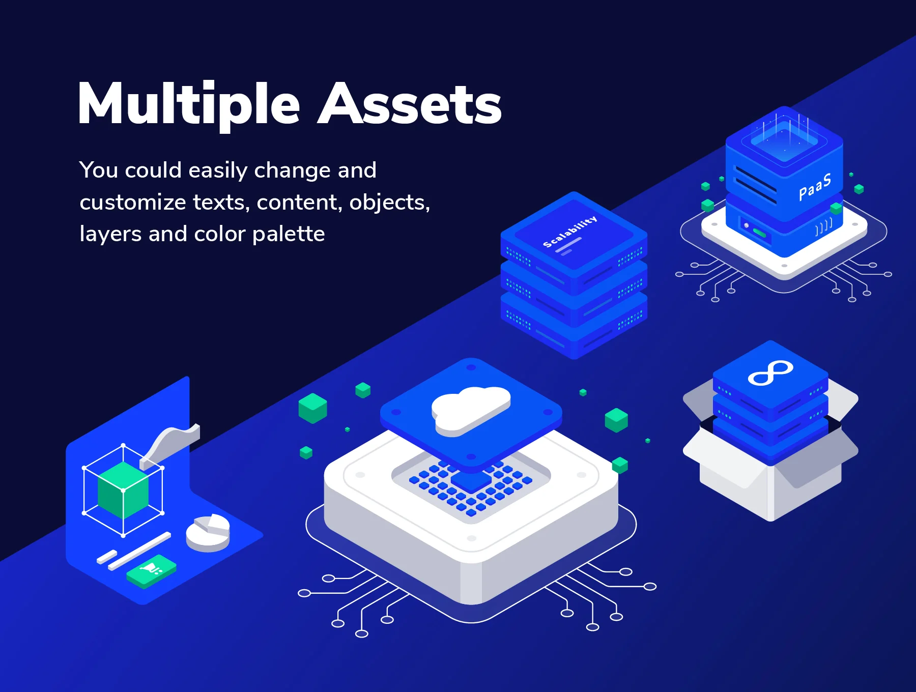 Cloud and Hosting Isometric Illustration set 6