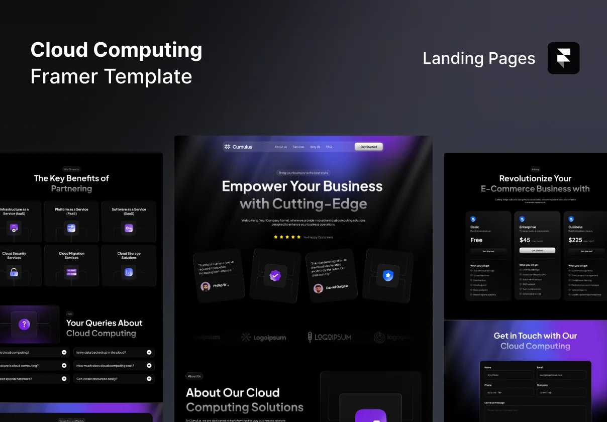 Cloud Computing Service Framer Website