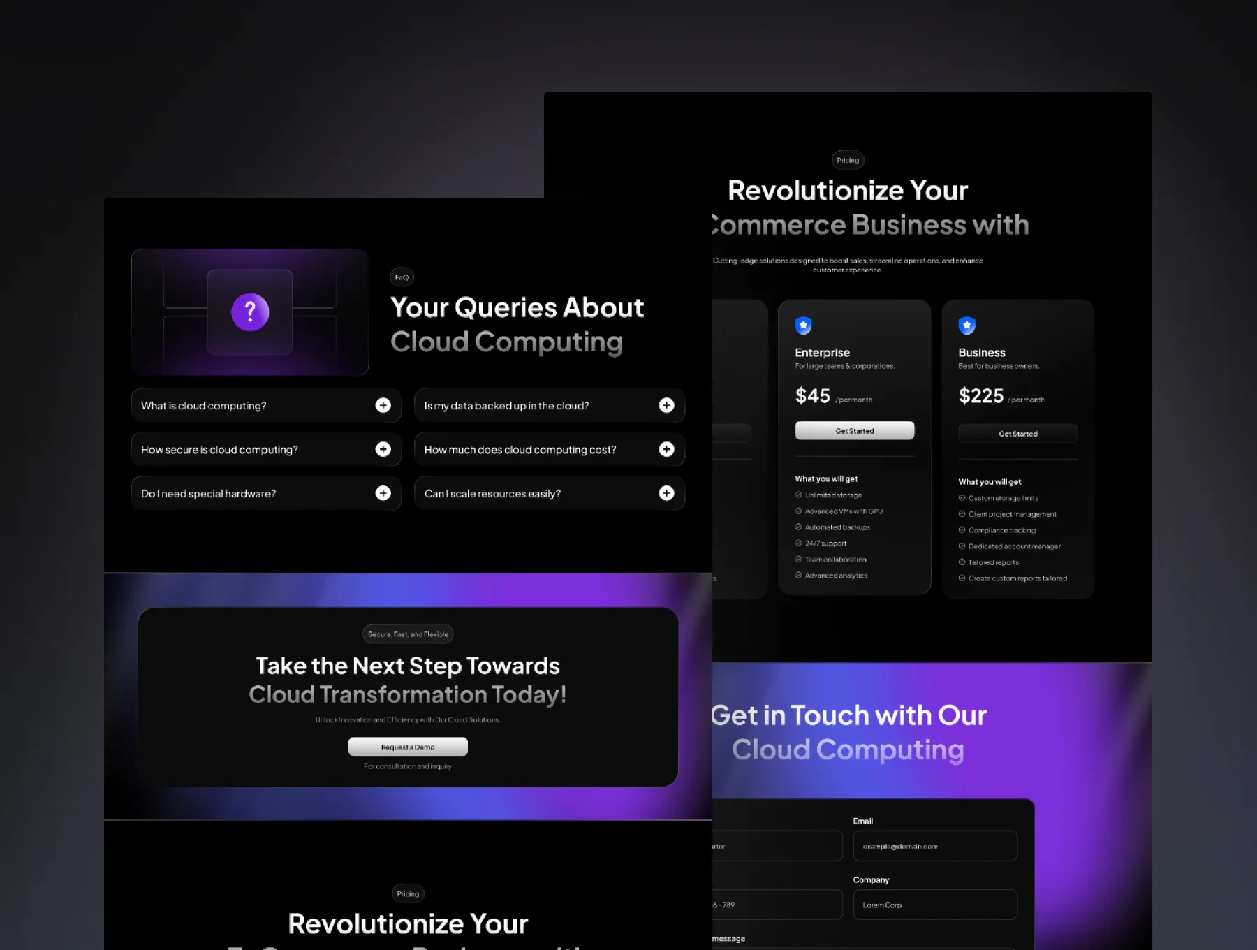 Cloud Computing Service Framer Website 3