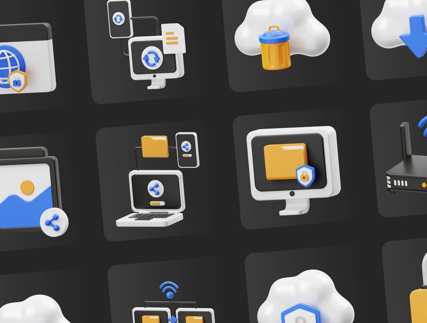 Cloud Networking 3D Icon 5
