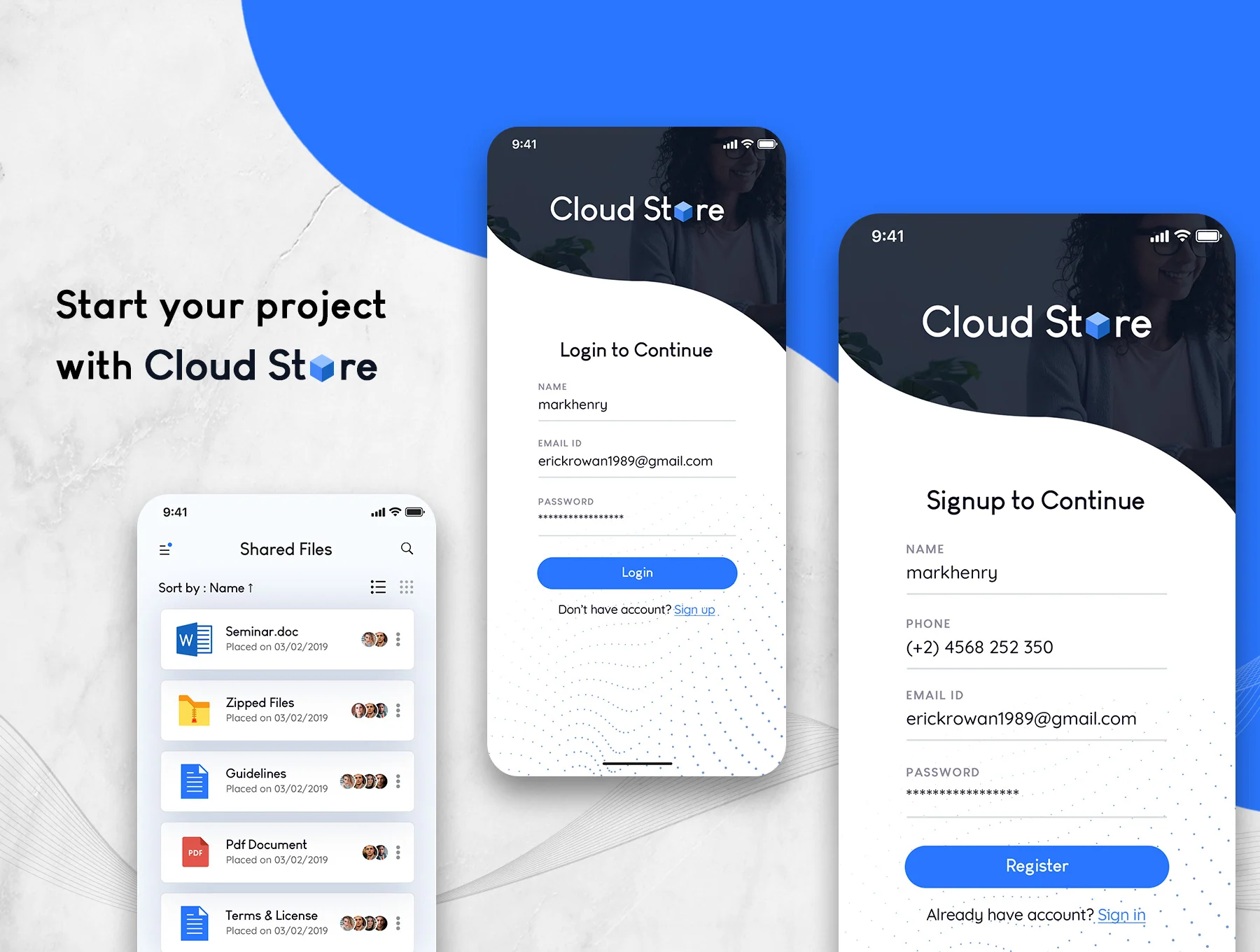 Cloud Store Mobile App UI Kit 2