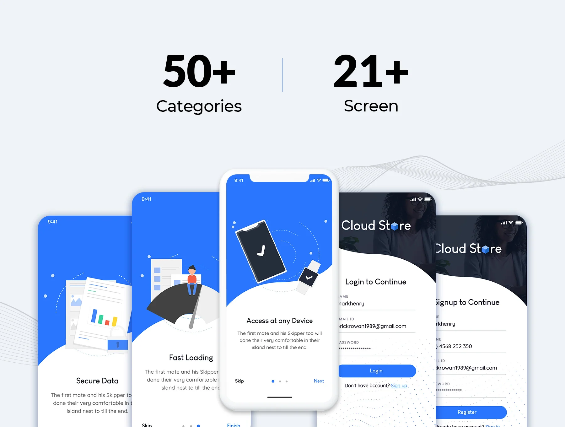 Cloud Store Mobile App UI Kit 7