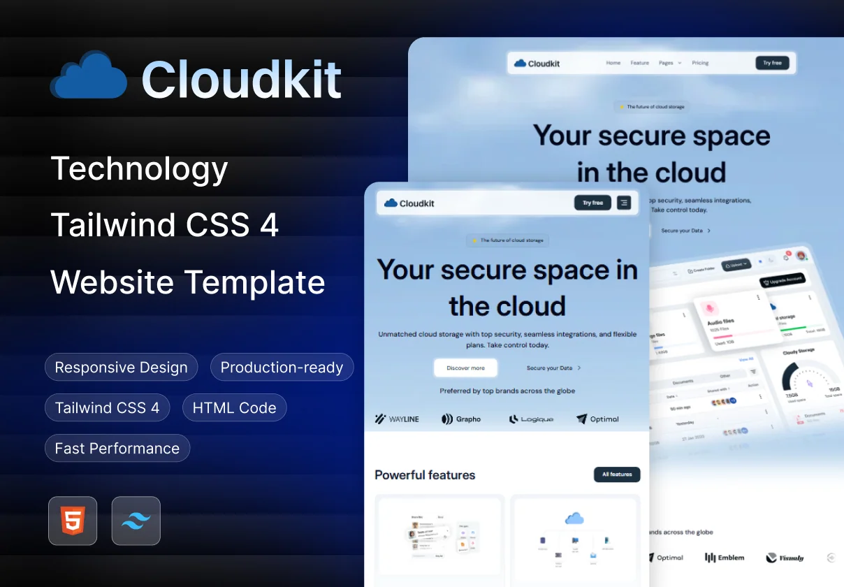 Cloudkit - Creative SaaS & Startup Tailwind CSS 4 Template