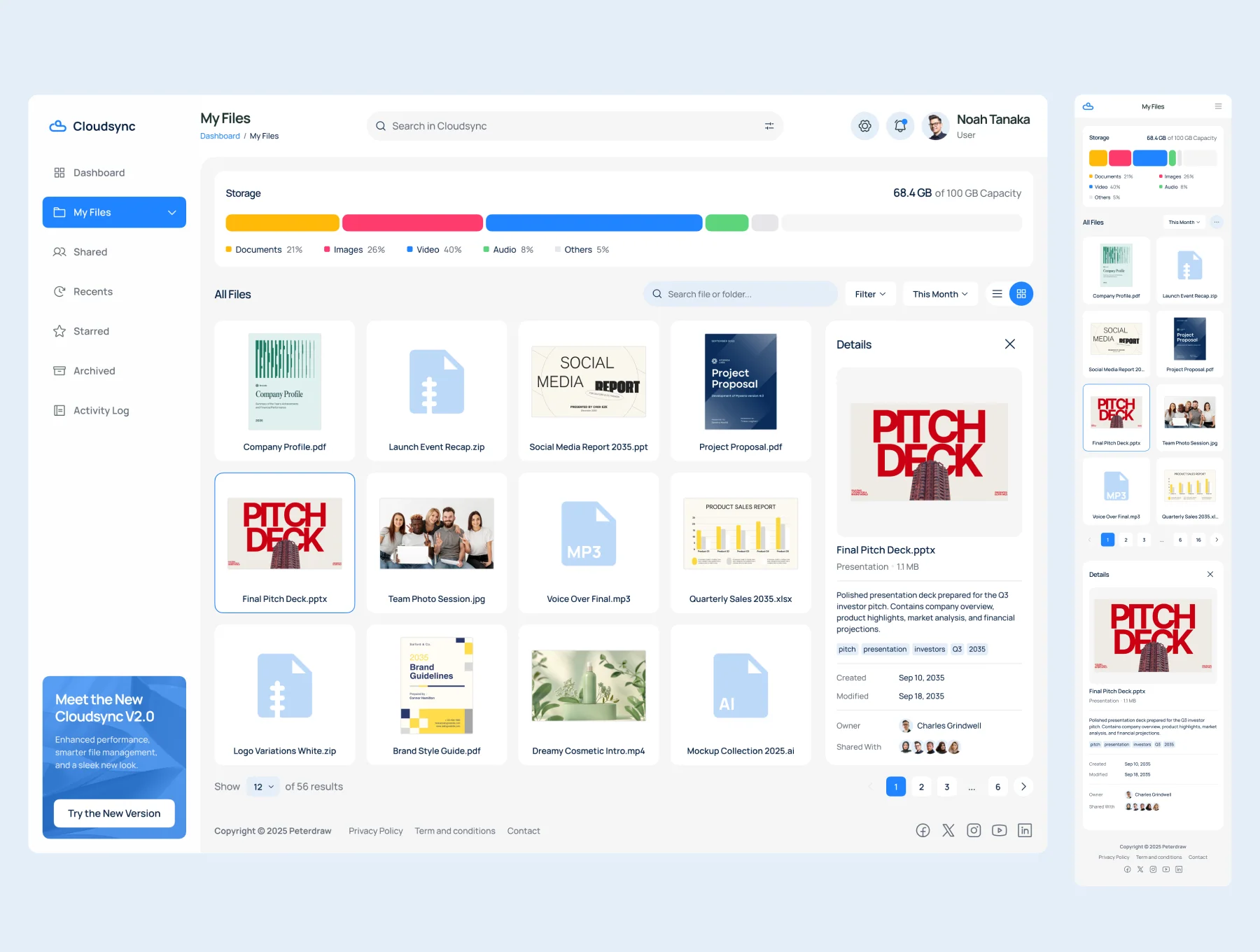 Cloudsync - Cloud Storage Management Dashboard Figma Template 4
