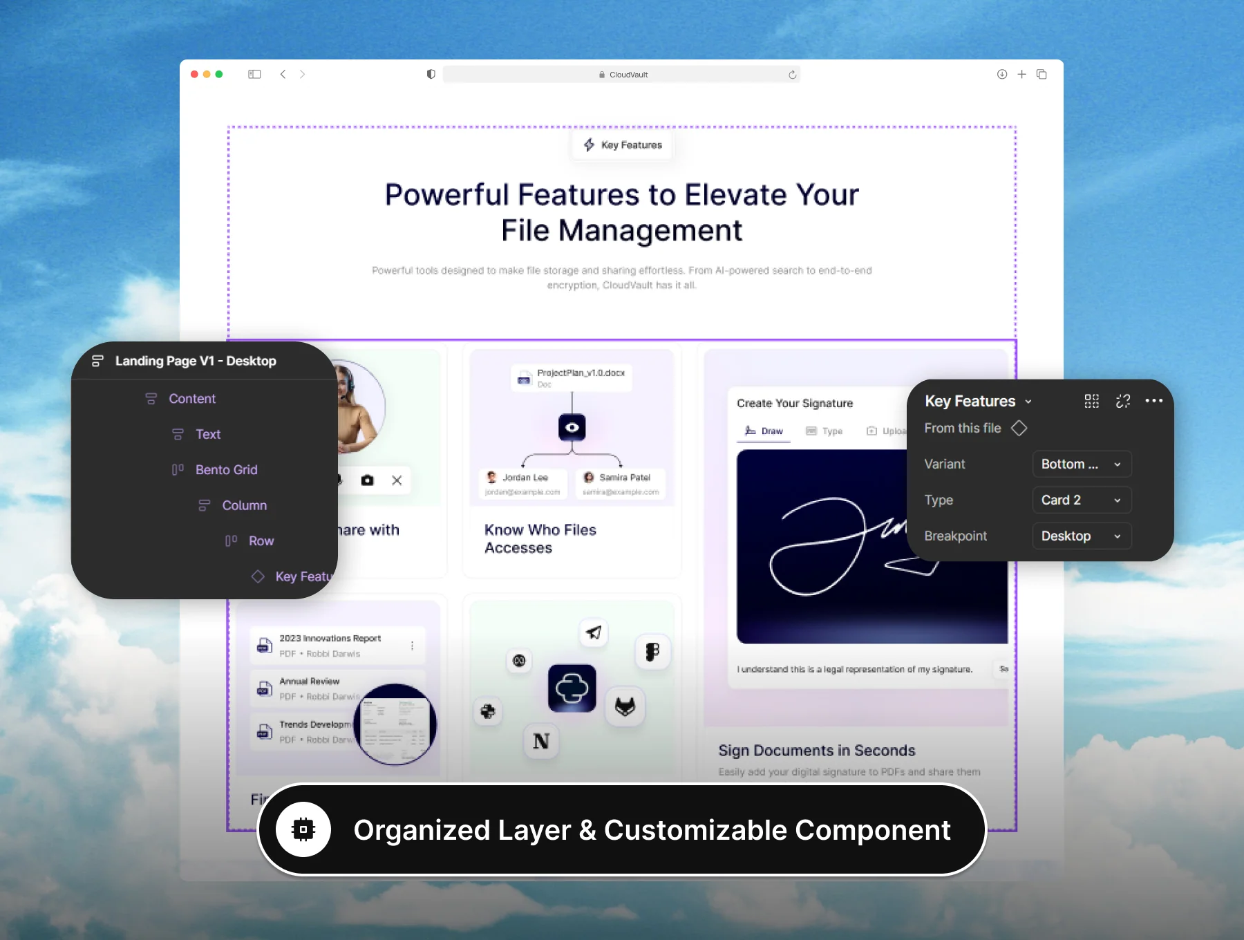 CloudVault - Cloud File Storage Website UI Kit 6