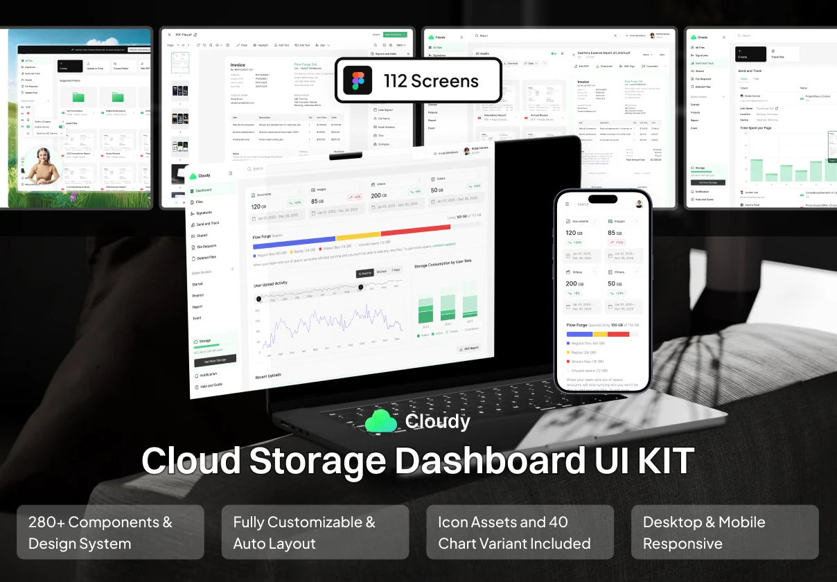 Cloudy - Cloud File Storage Web App UI Kit
