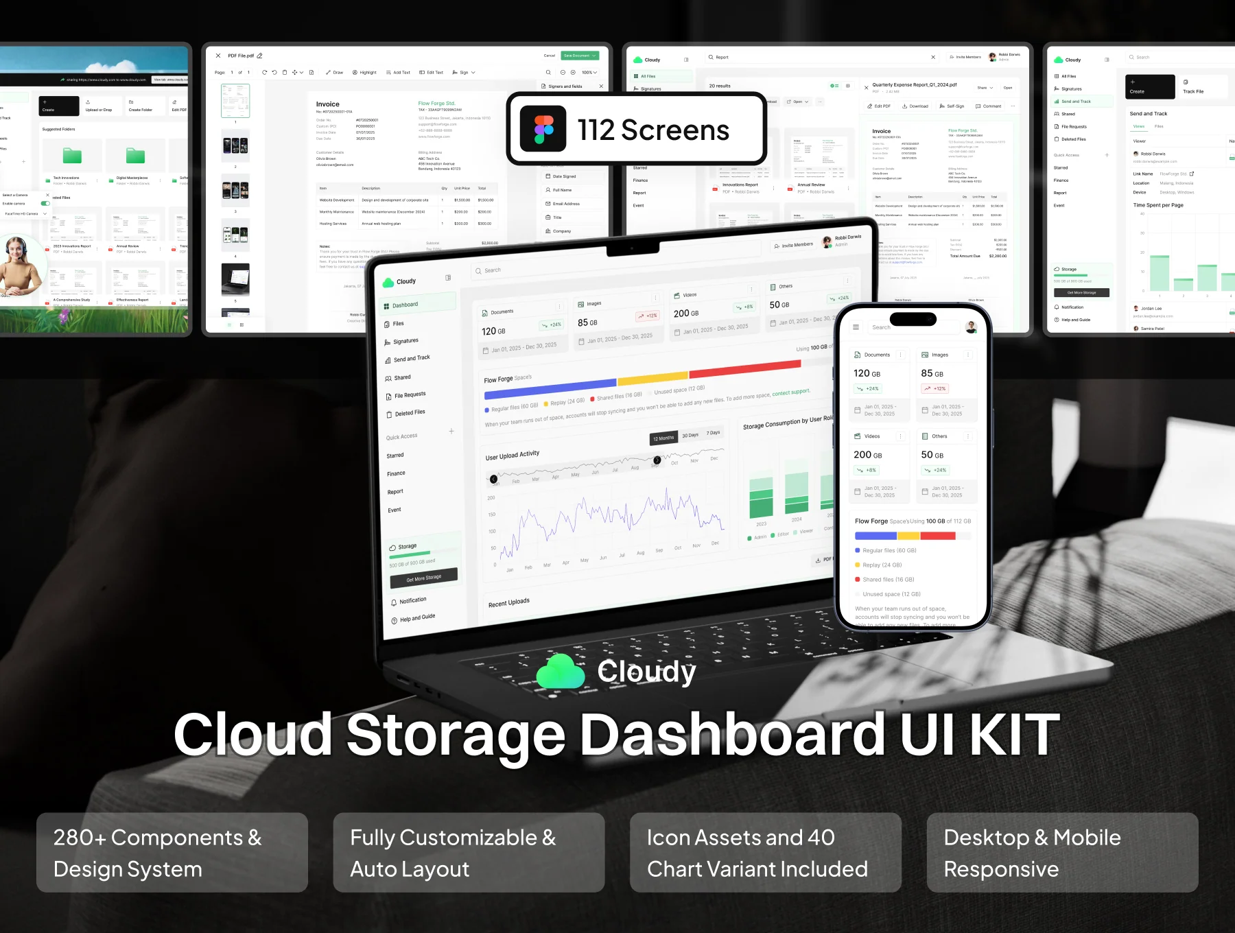 Cloudy - Cloud File Storage Web App UI Kit