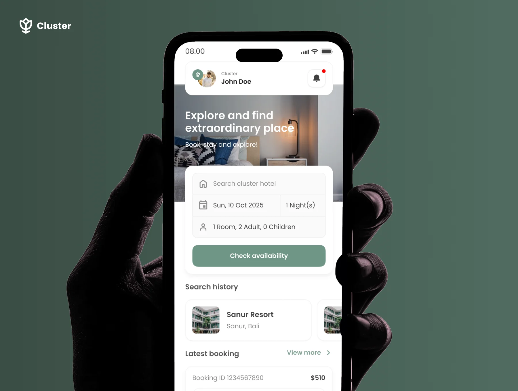 Cluster - Hotel Booking App UI Kit 4