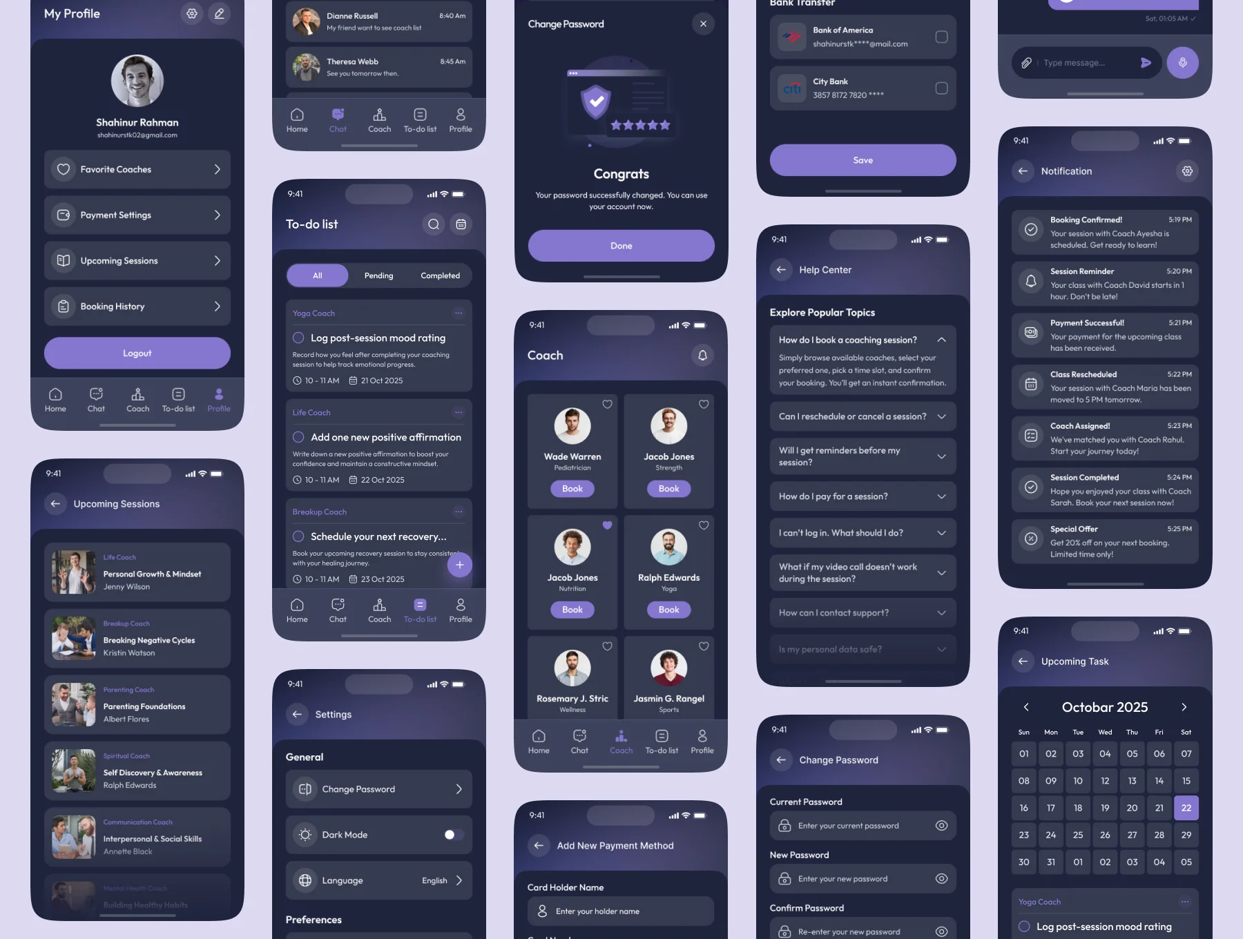 CoachHub – Personal Coach Hiring Mobile App UI Design (User Part) 7