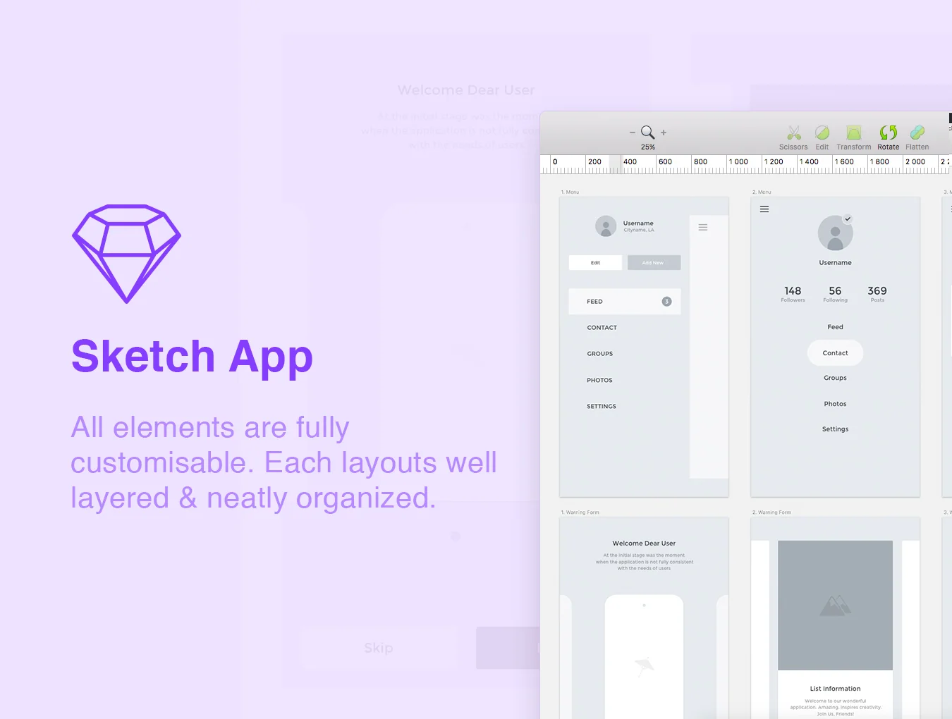 Codama iOS Wireframe Kit 3