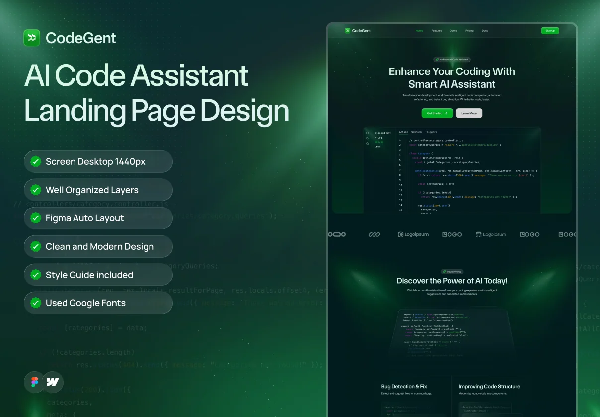 CodeGent - AI Code Assistant SaaS Website